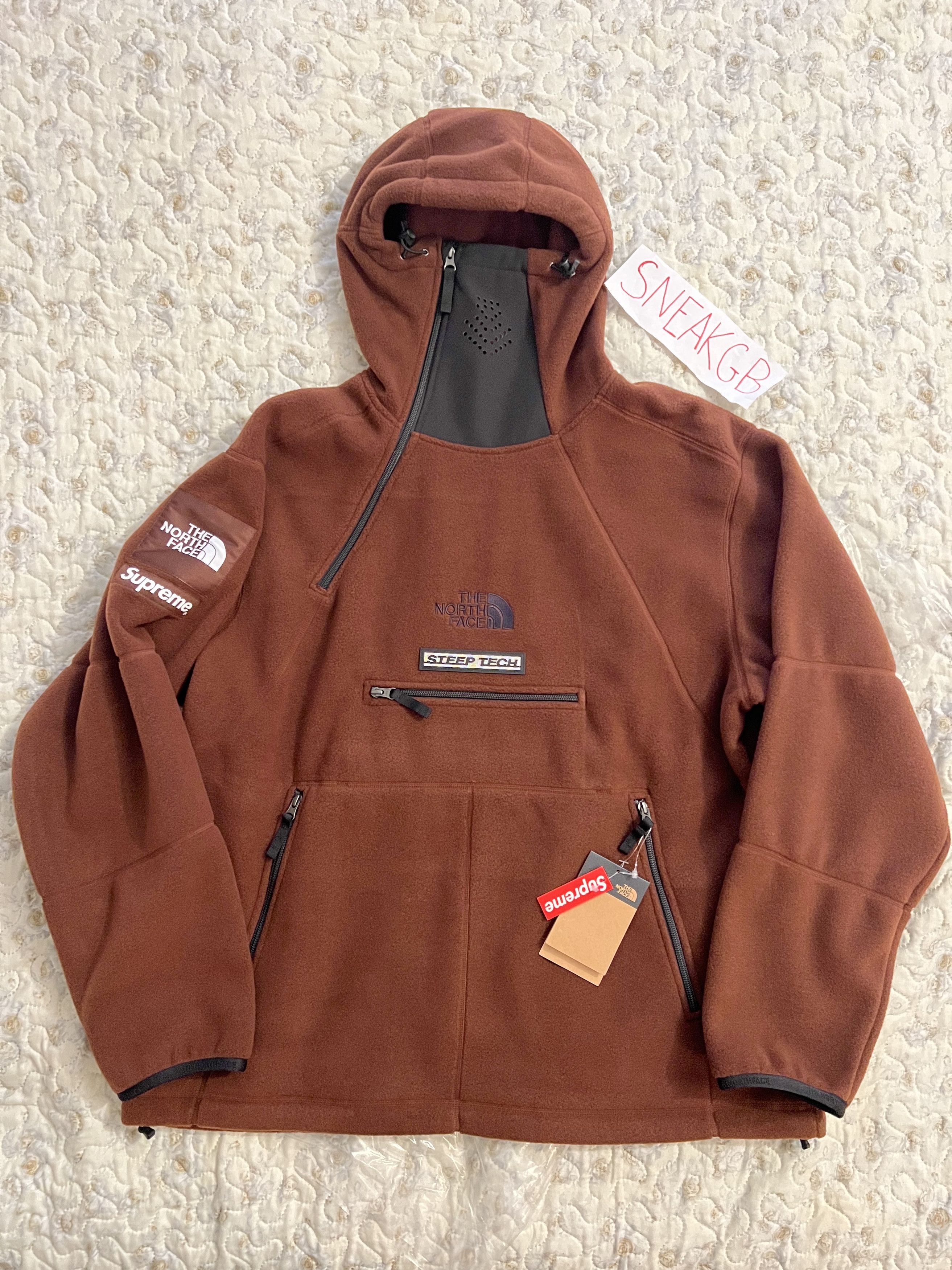 SUPREME/ THE NORTH FACE STEEP TECH FLEECE PULLOVER/ BROWN/ SIZE LARGE/ FW22
