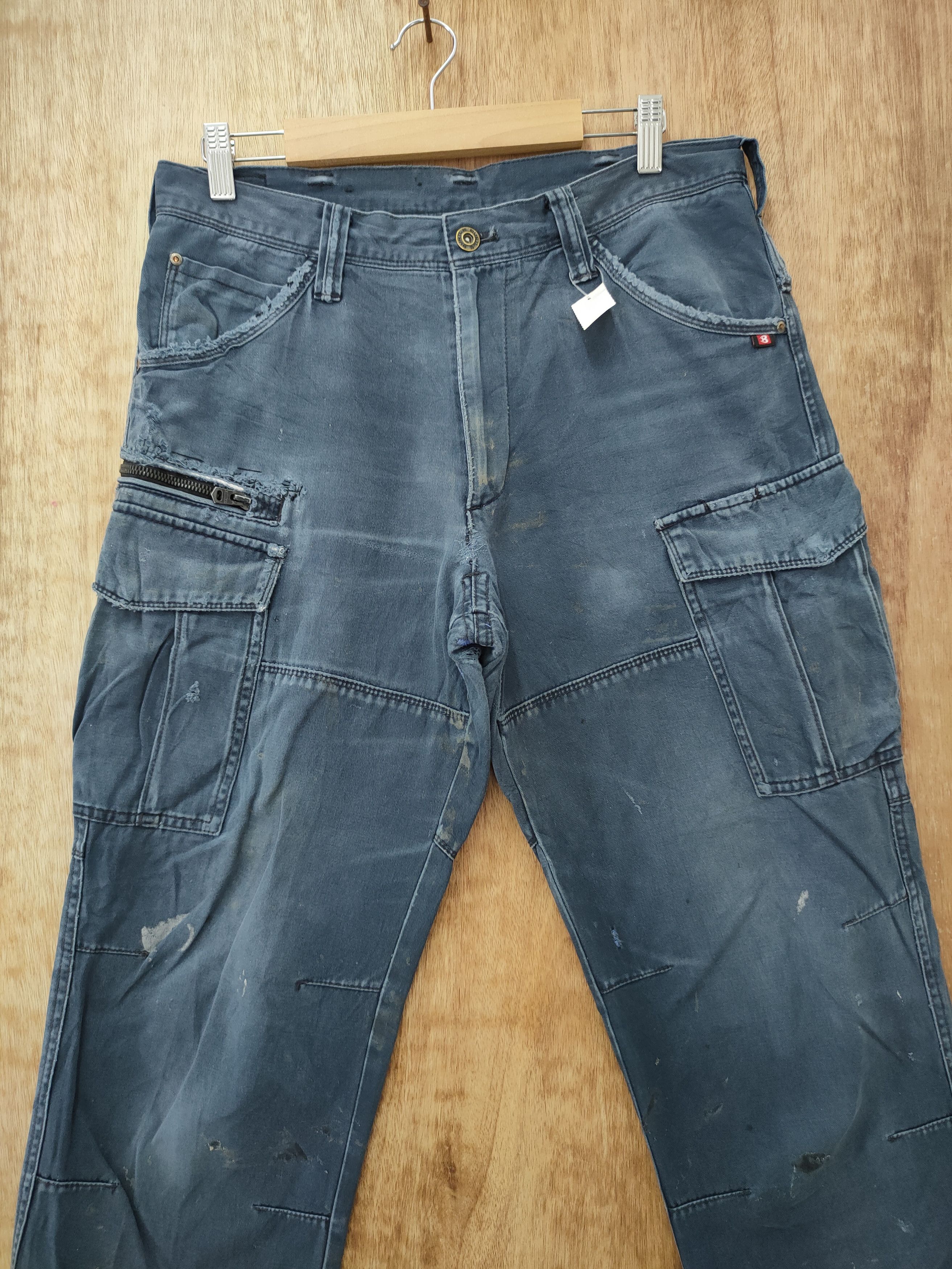 Japanese Brand DL Burtle distressed thrased worn rare cargo pants #46-248T Size US 31 - 4 Thumbnail