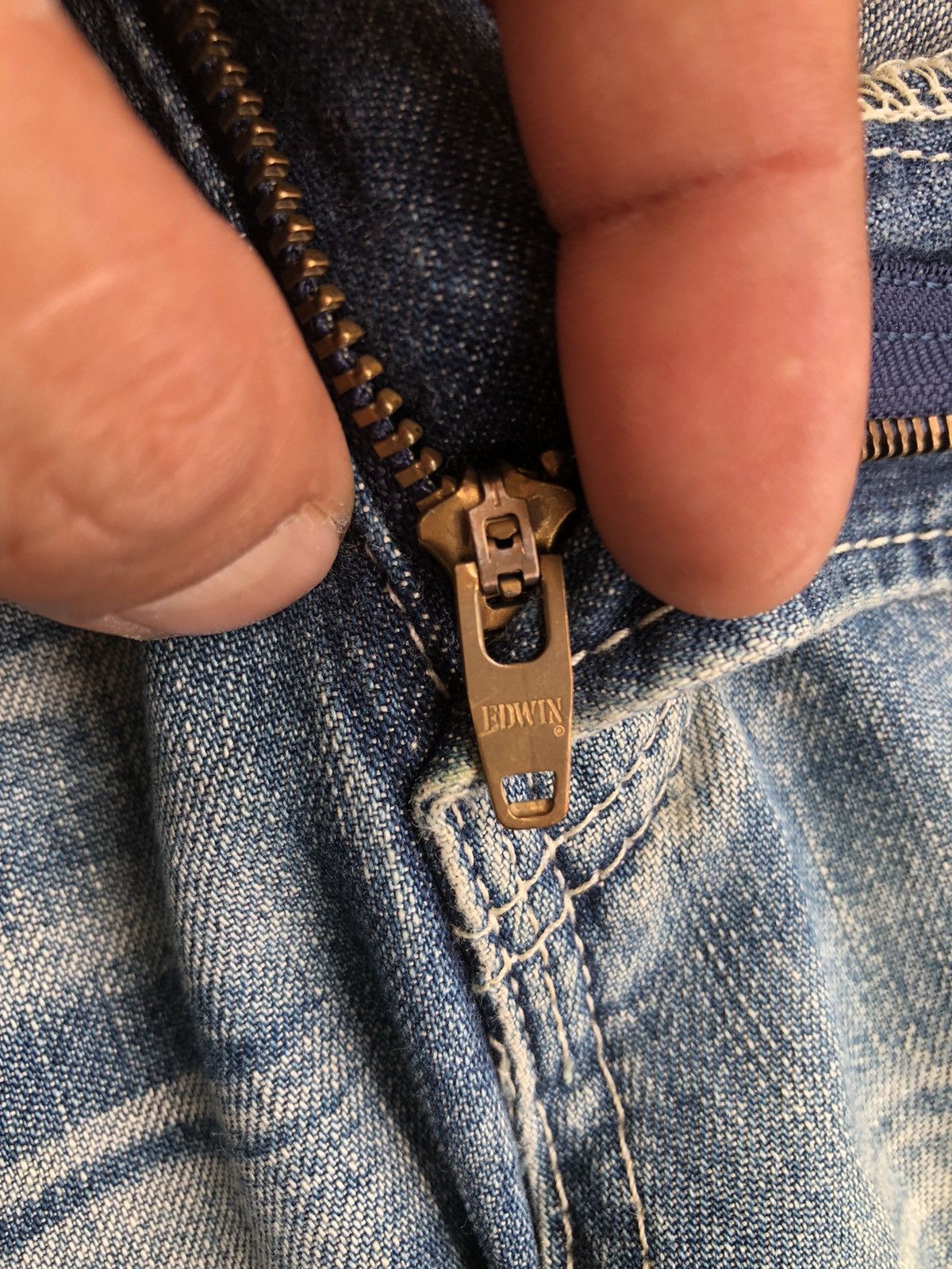 Edwin Last Drop🔥Rare🔥Vintage Edwin Over Work Factory Soft Jeans Size US 30 / EU 46 - 7 Thumbnail