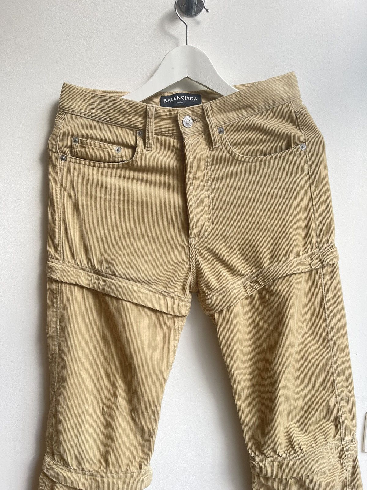 Balenciaga RARE Balenciaga 3 in 1 Corduroy Khaki Pants | Grailed