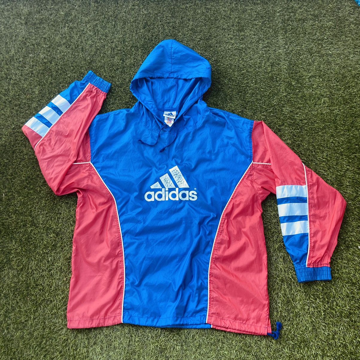Vintage VINTAGE ADIDAS BIG LOGO HOODIE WINDBREAKER Size US XL / EU 56 / 4 - 1 Thumbnail