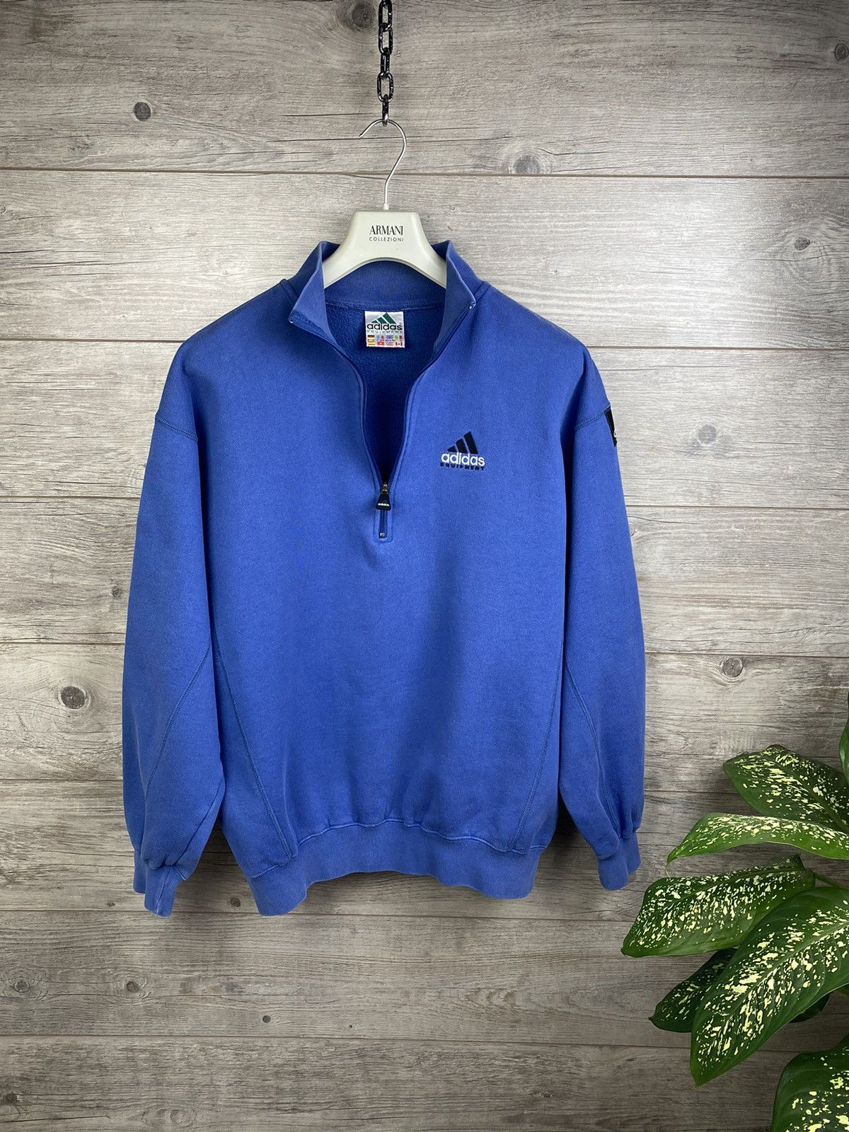 Adidas × Equipment × Vintage Adidas Equipment Pollover 1/4 Zip Vintage Sweatershirt XL Size US XL / EU 56 / 4 - 3 Thumbnail