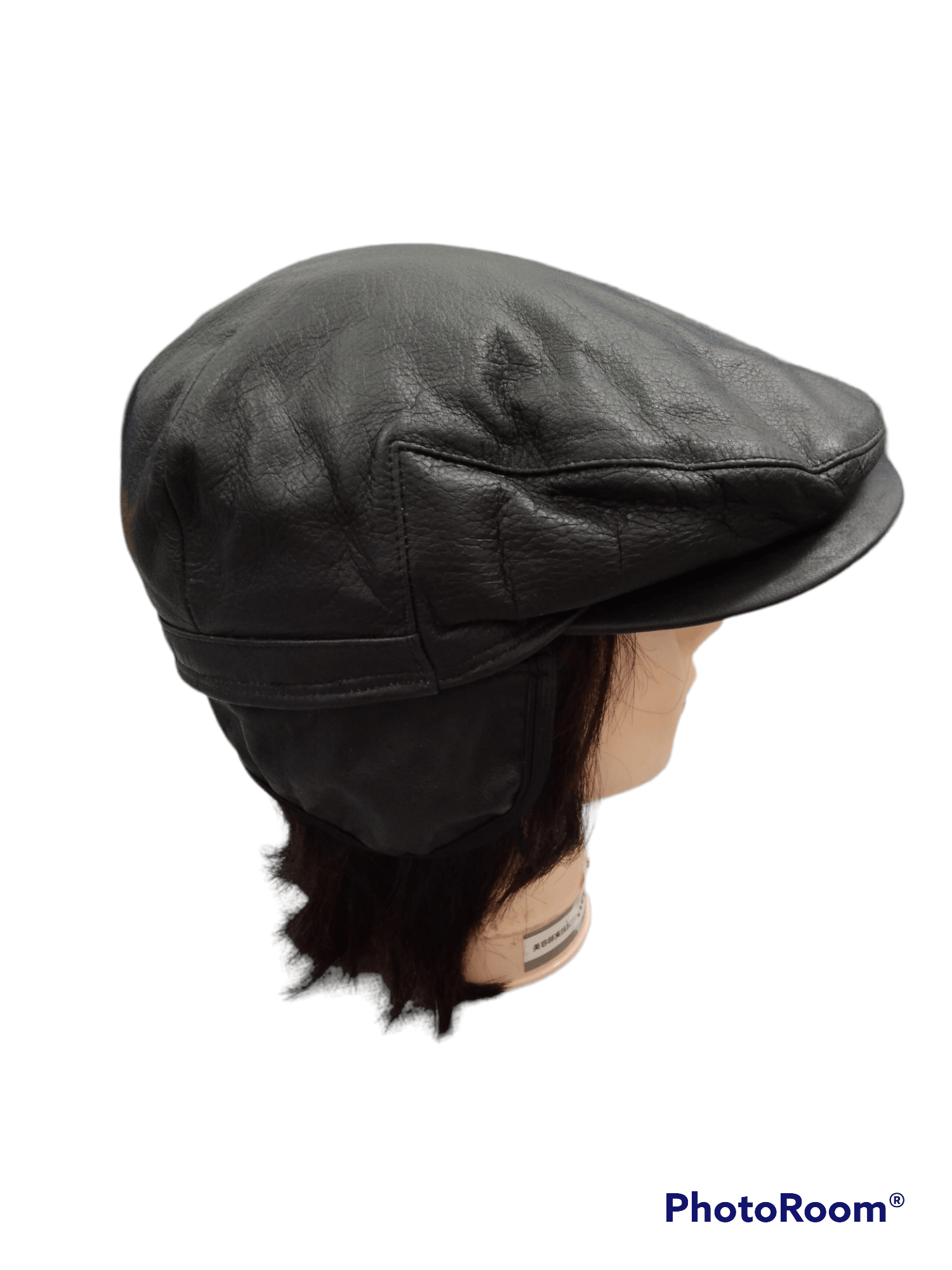 Leather × Wigens WiGENS BLACK LEATHER FLAT HAT Size ONE SIZE - 3 Thumbnail