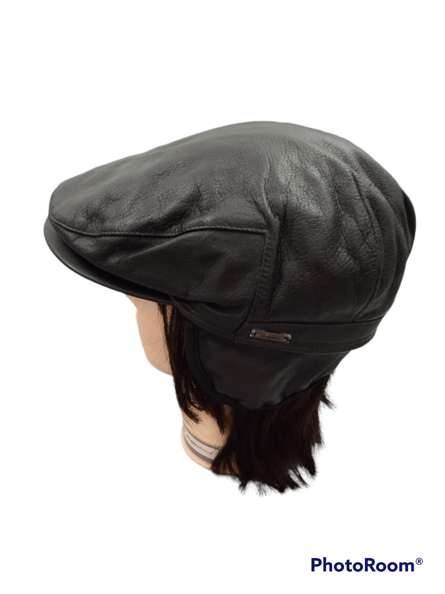Leather × Wigens WiGENS BLACK LEATHER FLAT HAT Size ONE SIZE - 2 Thumbnail