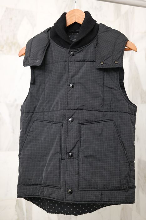 Engineered Garments Engineered Garments Black Grid Primaloft Hooded ...