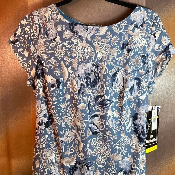 Vintage 80's All That Jazz Floral Maxi Dress Blue Size 11