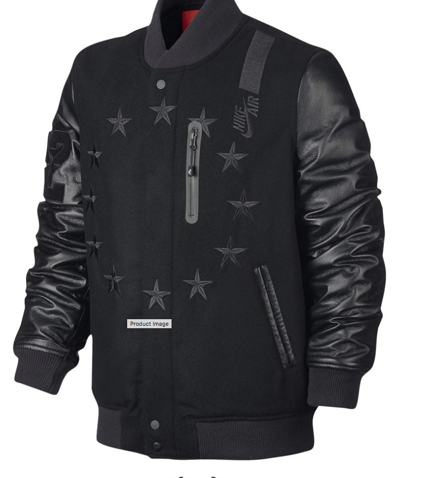 Nike Nike Air Destroyer Leather Wool Jacket Black Stars Nike Nike Air Destroyer Leather Wool Jacket Black Stars