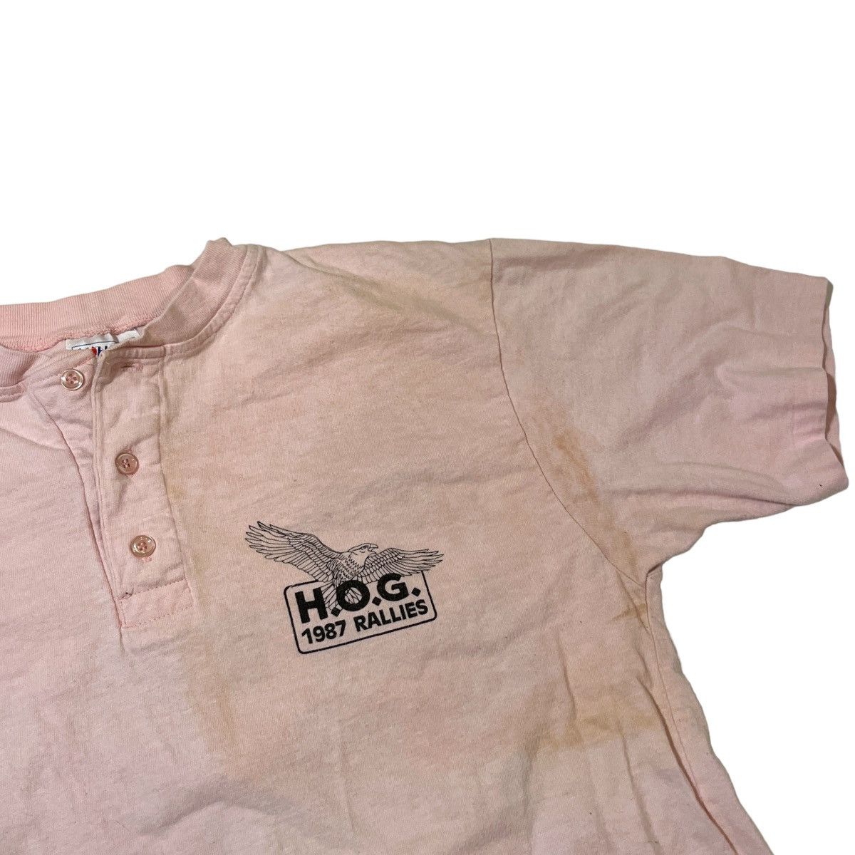 Harley Davidson × Vintage 80s HOG Rallies 1/4 Button Shirt Size US M / EU 48-50 / 2 - 2 Thumbnail