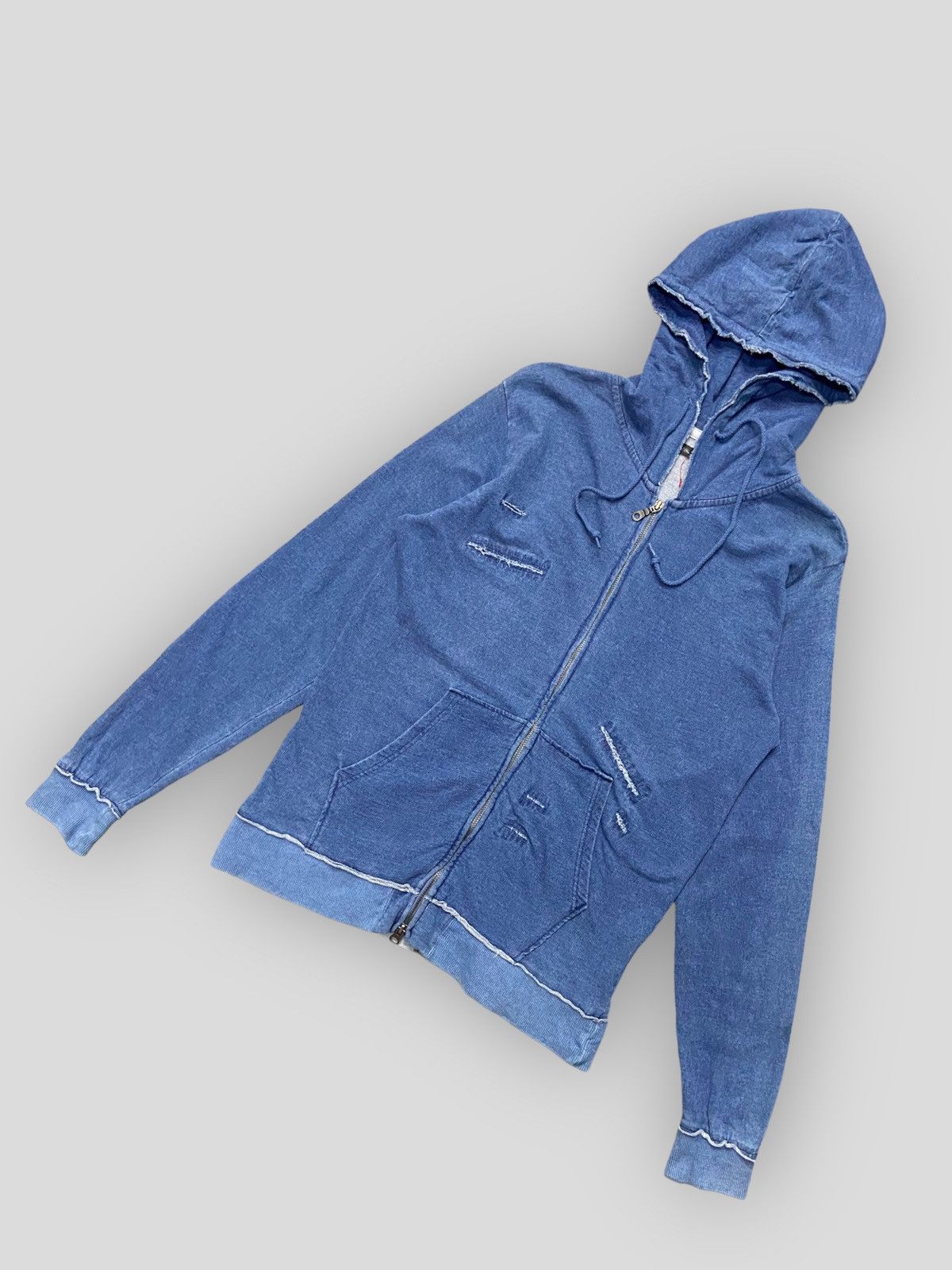 Issey Miyake × Tete Homme × Vintage Vintage Tete Homme Issey Miyake Distressed Style Hoodie Size US S / EU 44-46 / 1 - 3 Thumbnail