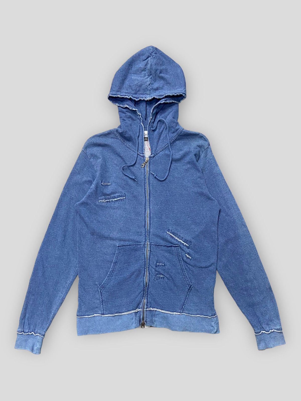 Issey Miyake × Tete Homme × Vintage Vintage Tete Homme Issey Miyake Distressed Style Hoodie Size US S / EU 44-46 / 1 - 1 Thumbnail