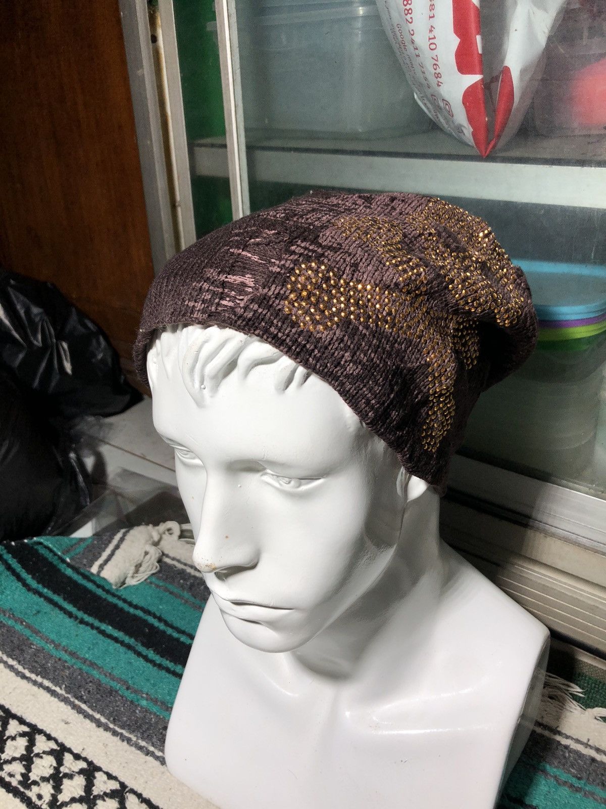 Japanese Brand Apestein Skull Punk Bondage Beanie Hats Size ONE SIZE - 3 Thumbnail