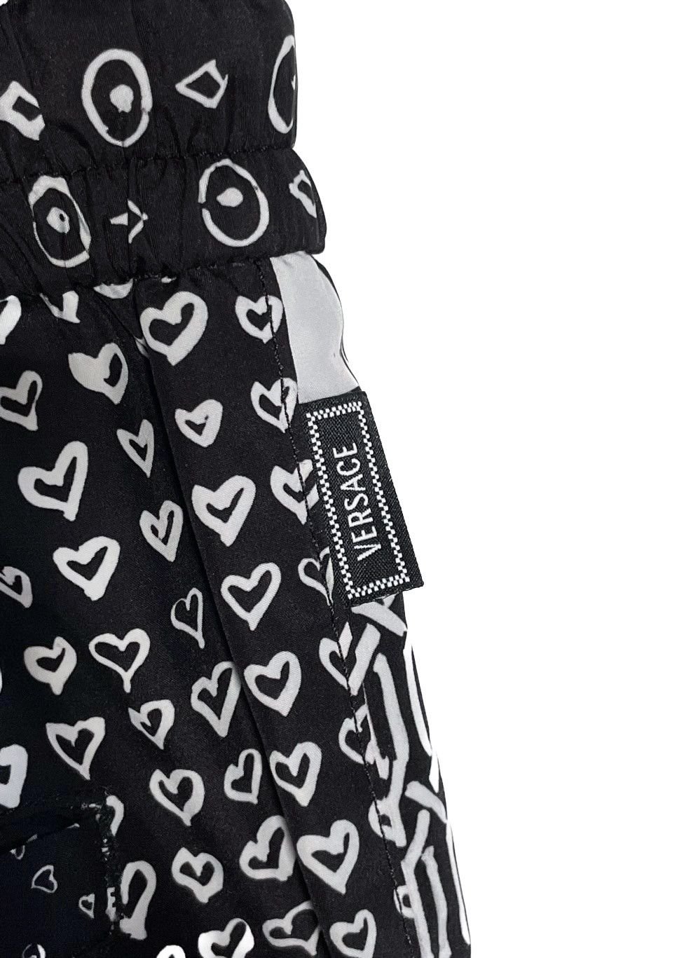 Versace Versace Black White Baroque Hearts Multi Print Jogger Pants Size US 40 / EU 56 - 4 Thumbnail