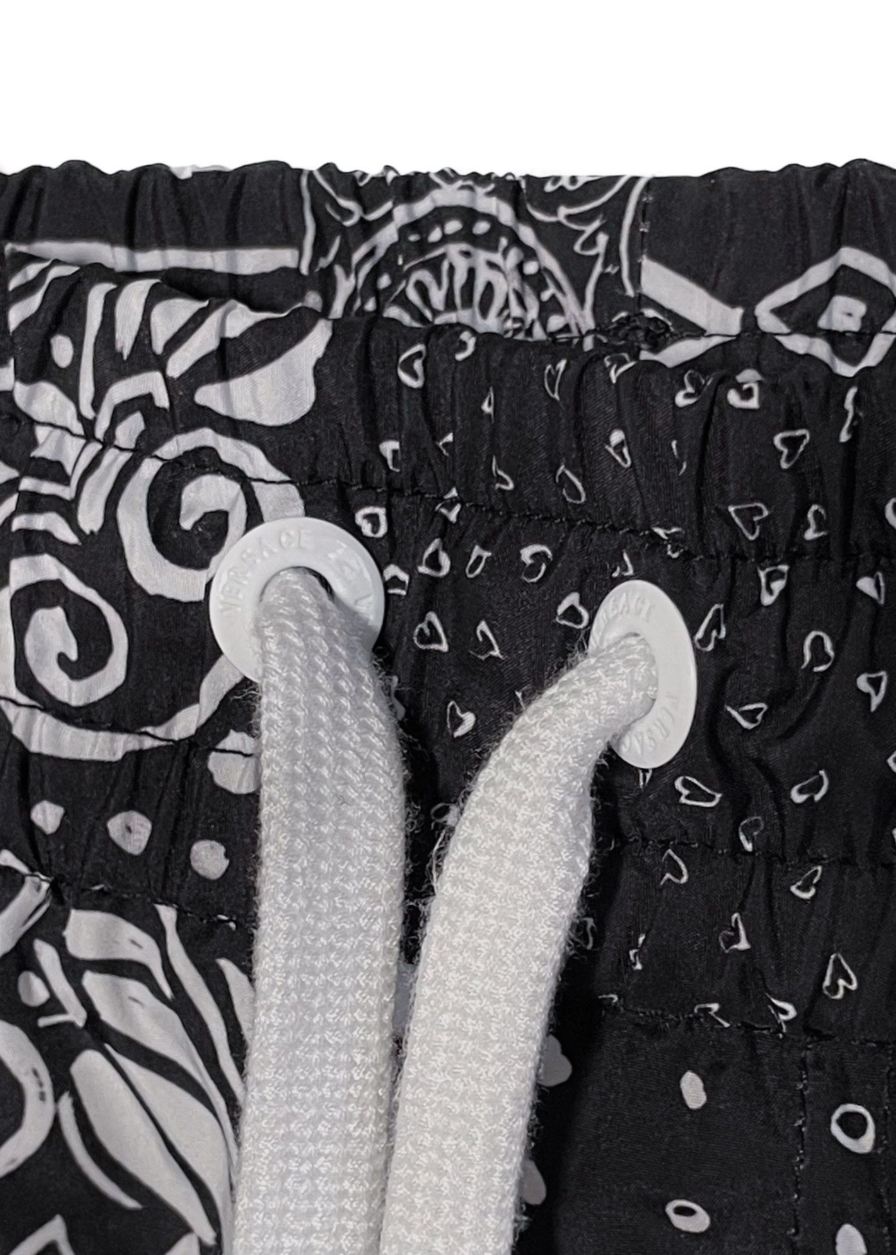 Versace Versace Black White Baroque Hearts Multi Print Jogger Pants Size US 40 / EU 56 - 3 Thumbnail