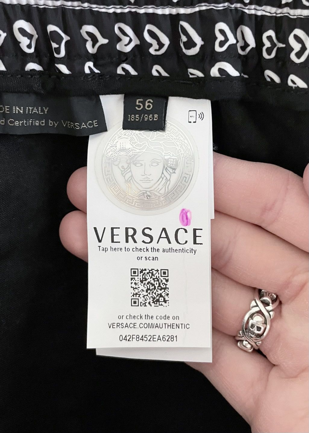 Versace Versace Black White Baroque Hearts Multi Print Jogger Pants Size US 40 / EU 56 - 7 Thumbnail