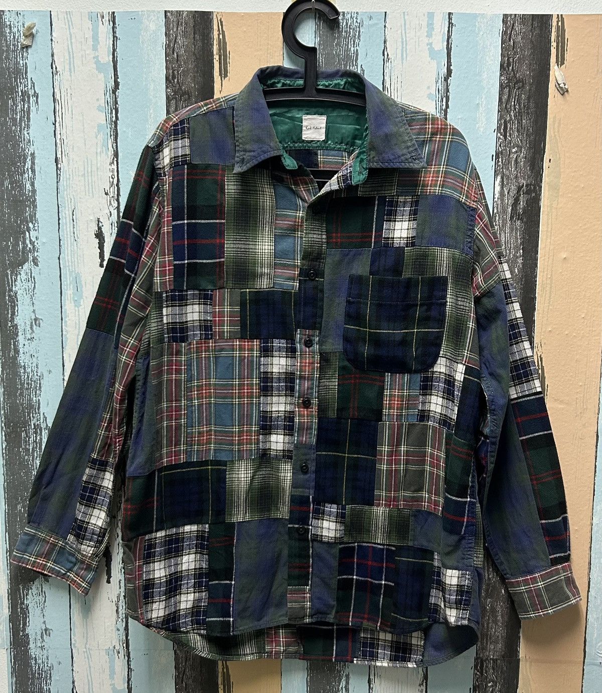 VINTAGE KARL HELMUT FLANNEL PATCHWORK SHIRT