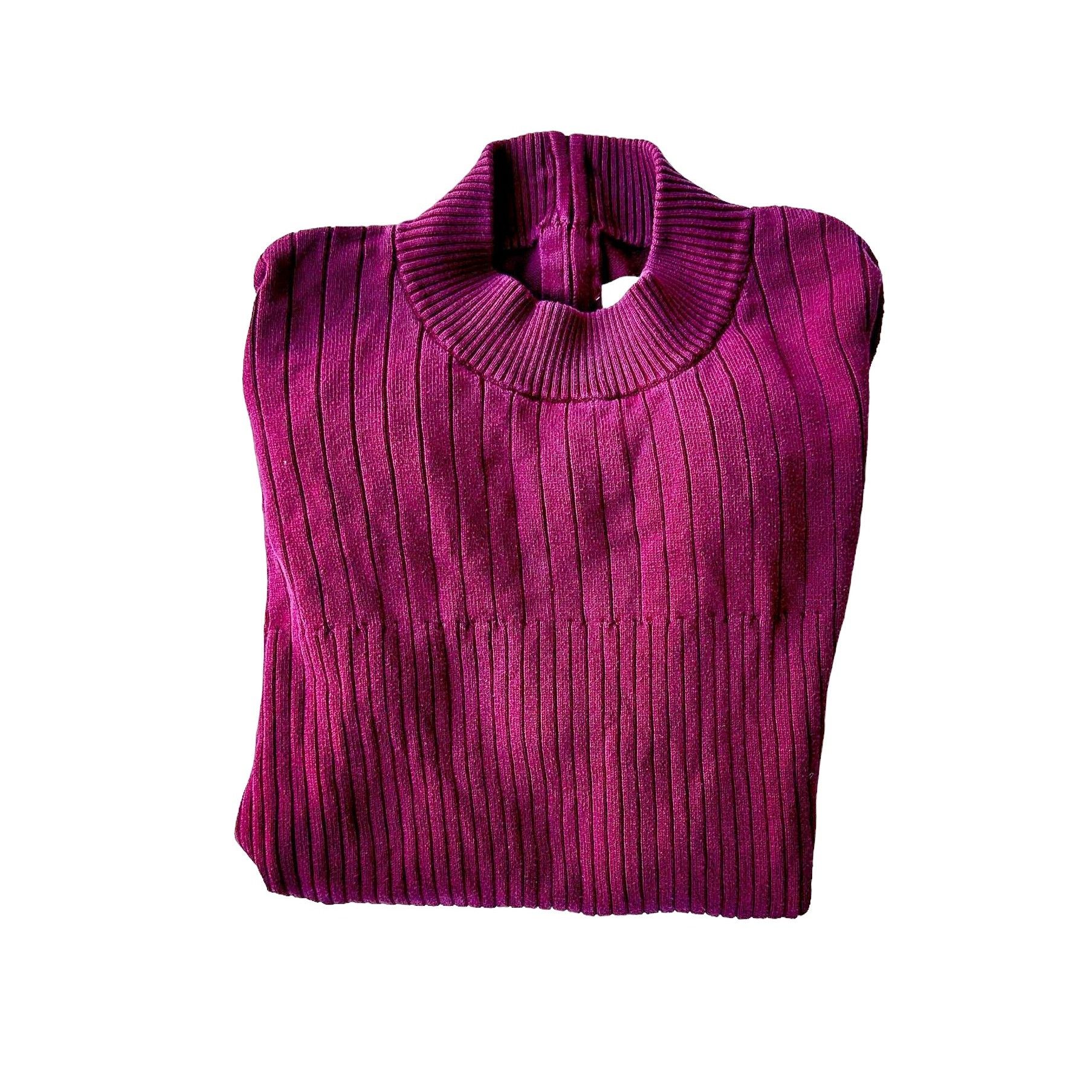 Vintage Vintage Samantha Edwards Sweater XL Burgundy Wine Back Zip S Size XL / US 12-14 / IT 48-50 - 6 Thumbnail