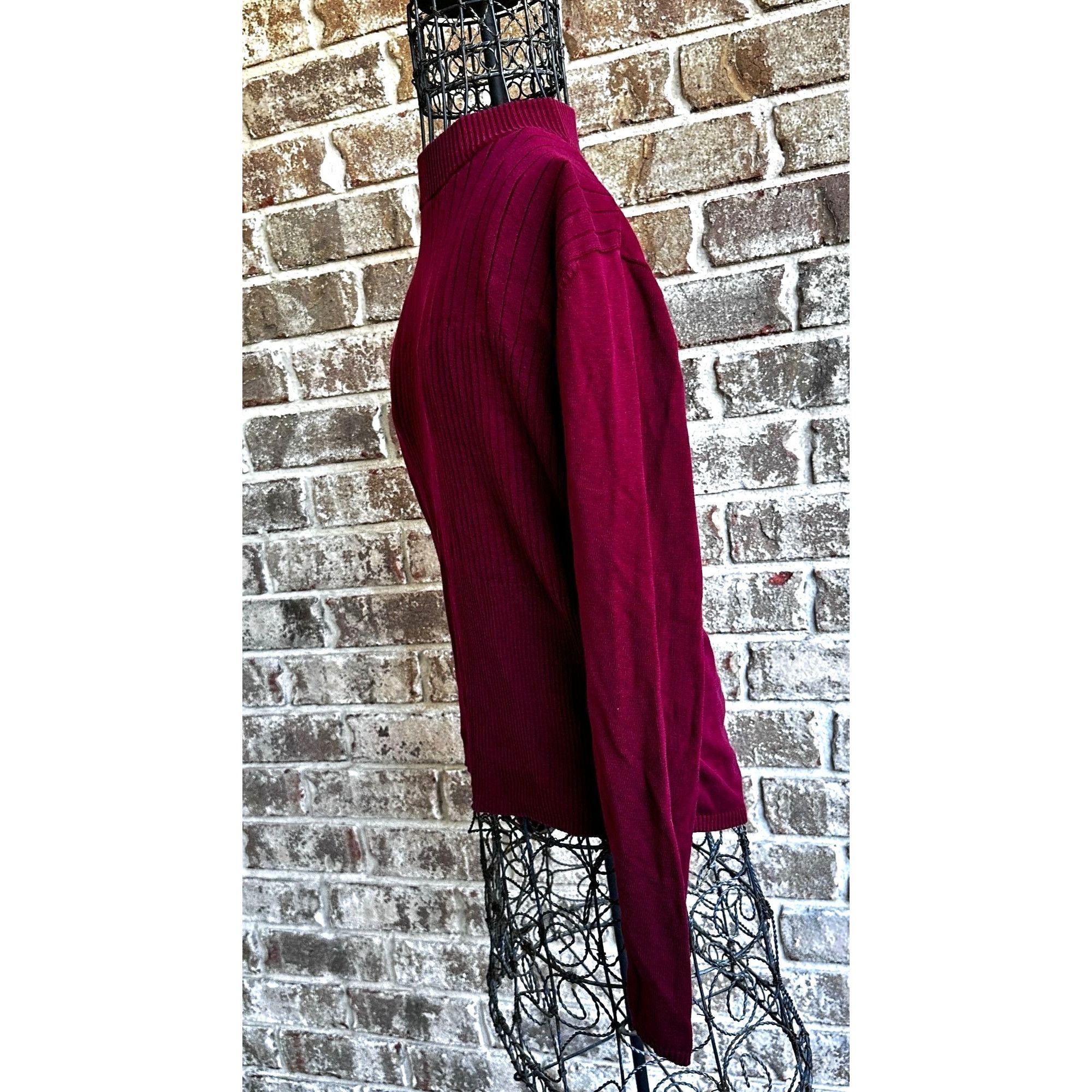 Vintage Vintage Samantha Edwards Sweater XL Burgundy Wine Back Zip S Size XL / US 12-14 / IT 48-50 - 10 Thumbnail