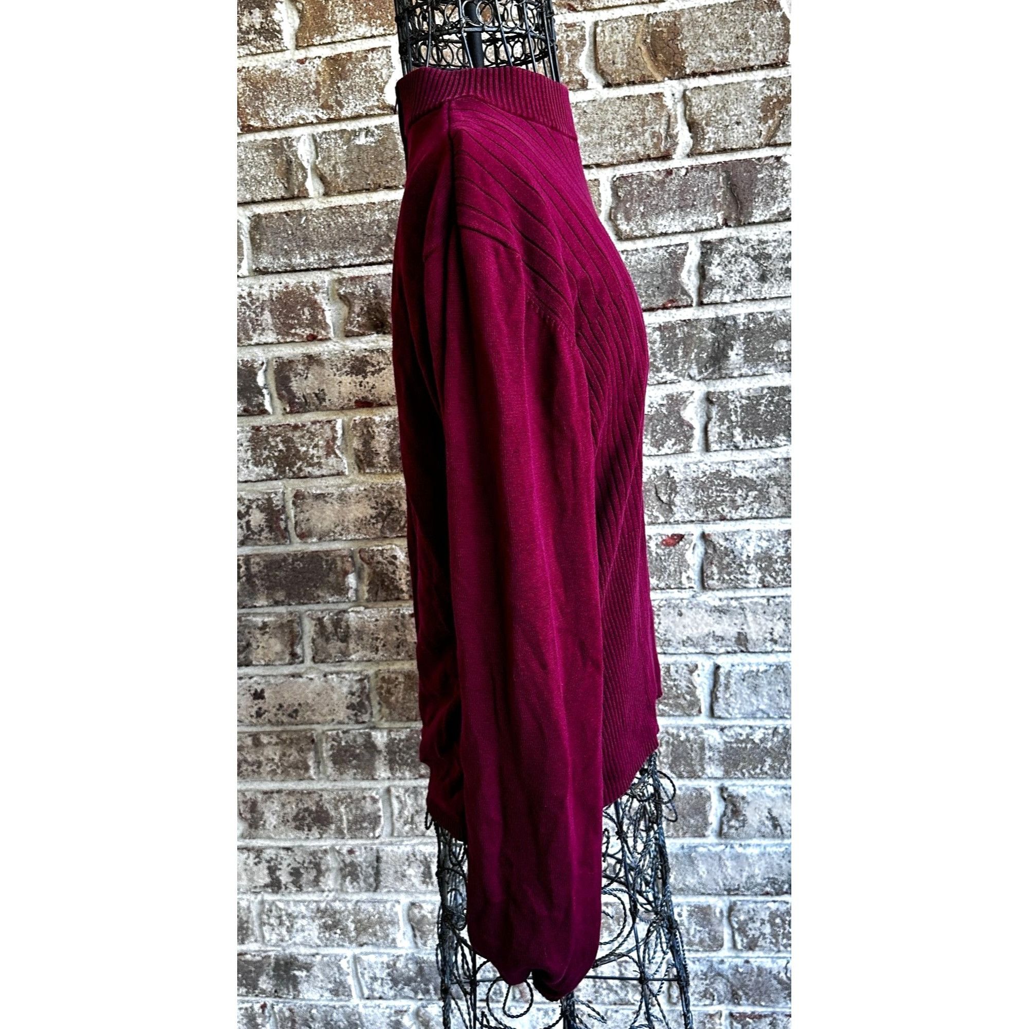 Vintage Vintage Samantha Edwards Sweater XL Burgundy Wine Back Zip S Size XL / US 12-14 / IT 48-50 - 9 Thumbnail