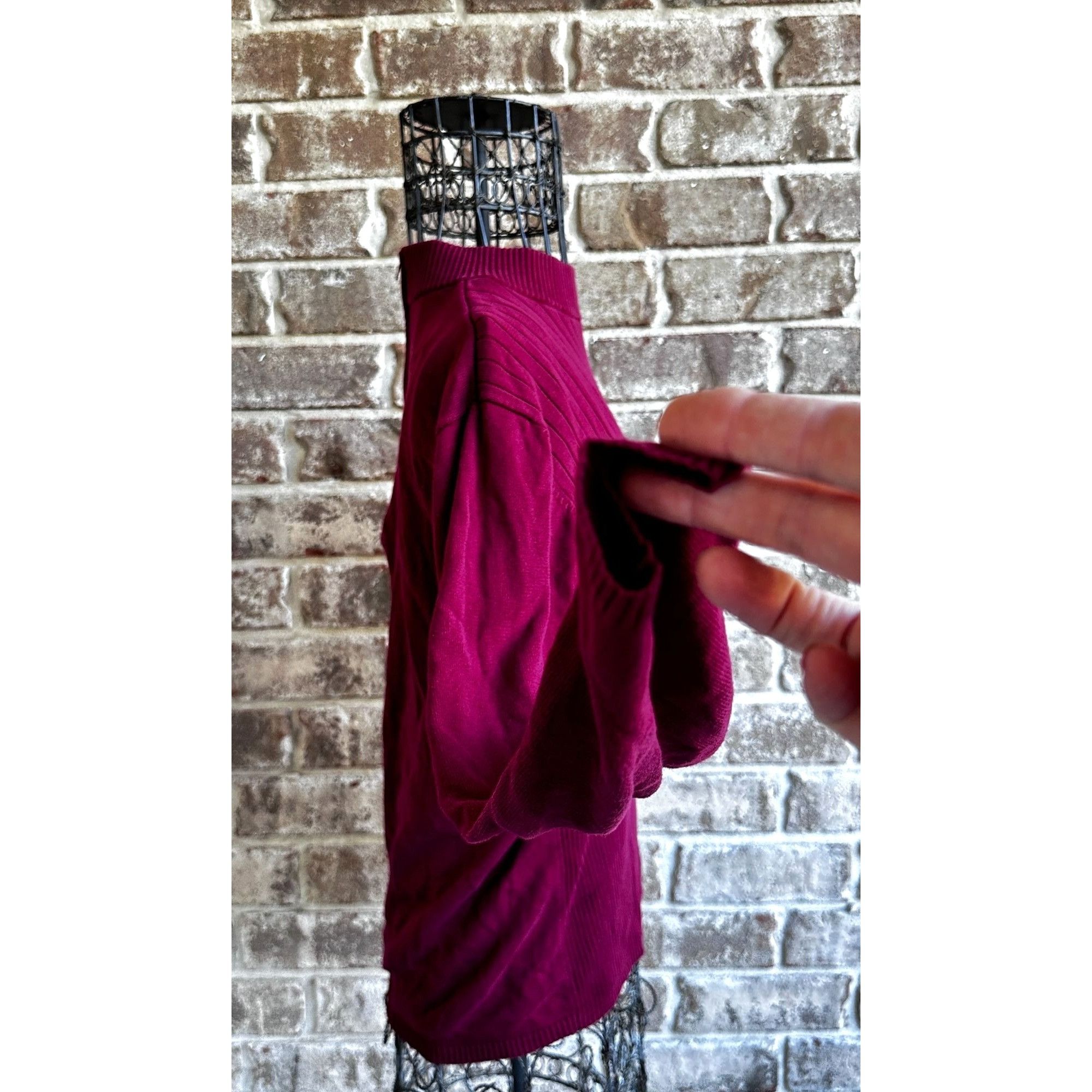 Vintage Vintage Samantha Edwards Sweater XL Burgundy Wine Back Zip S Size XL / US 12-14 / IT 48-50 - 8 Thumbnail