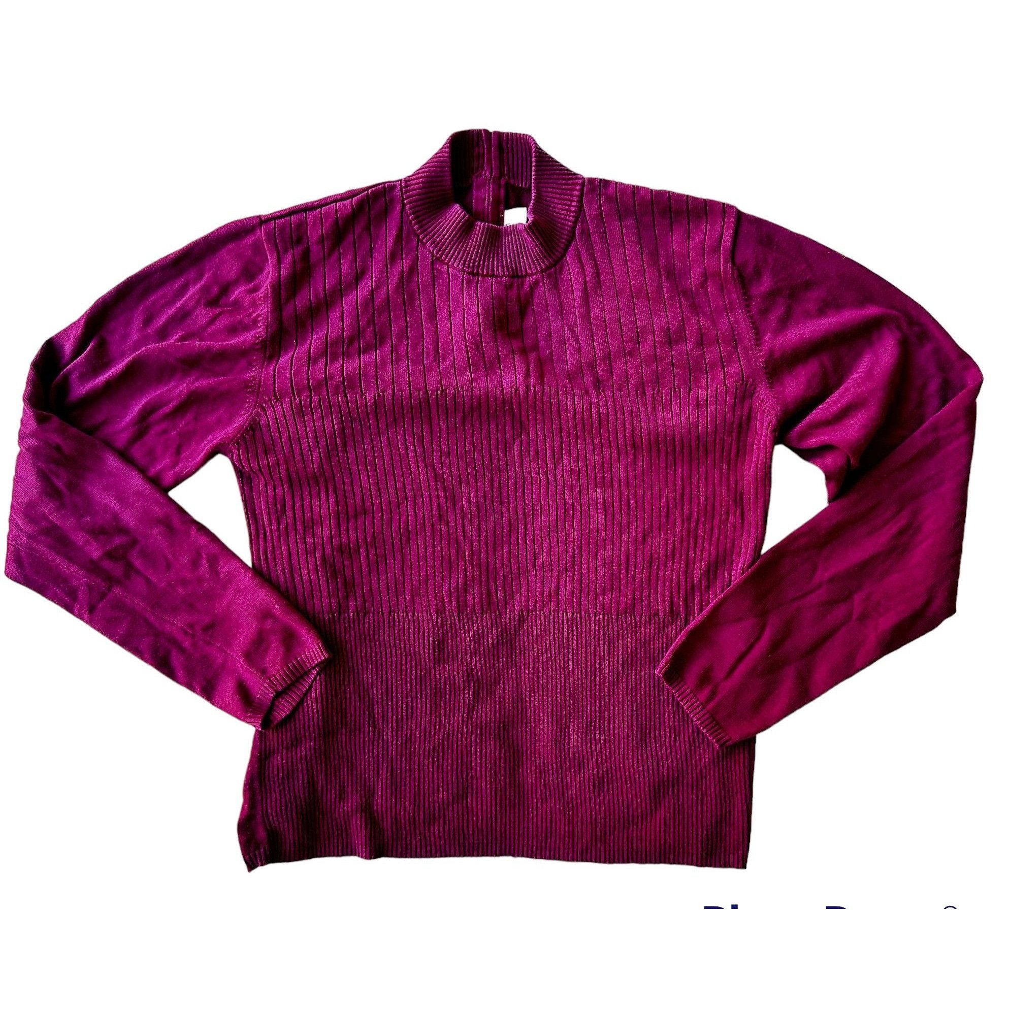 Vintage Vintage Samantha Edwards Sweater XL Burgundy Wine Back Zip S Size XL / US 12-14 / IT 48-50 - 4 Thumbnail