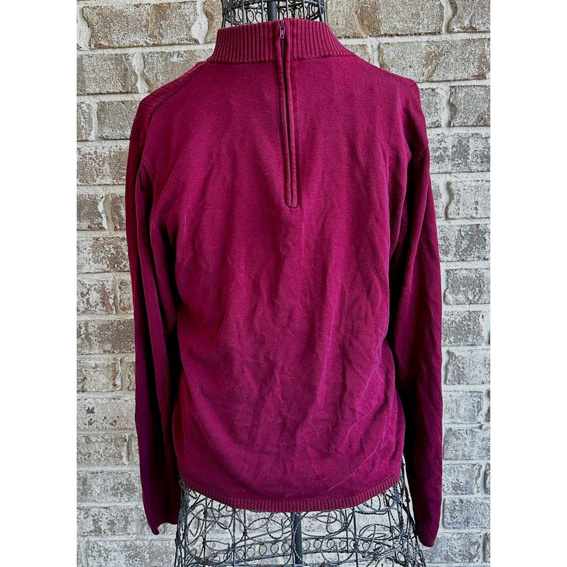 Vintage Vintage Samantha Edwards Sweater XL Burgundy Wine Back Zip S Size XL / US 12-14 / IT 48-50 - 2 Thumbnail