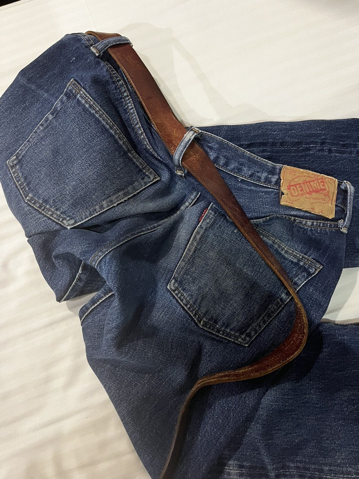 Denime Vintage Denime Orizzonti Selvedge Distressed Flare Jeans Size US 34 / EU 50 - 3 Thumbnail