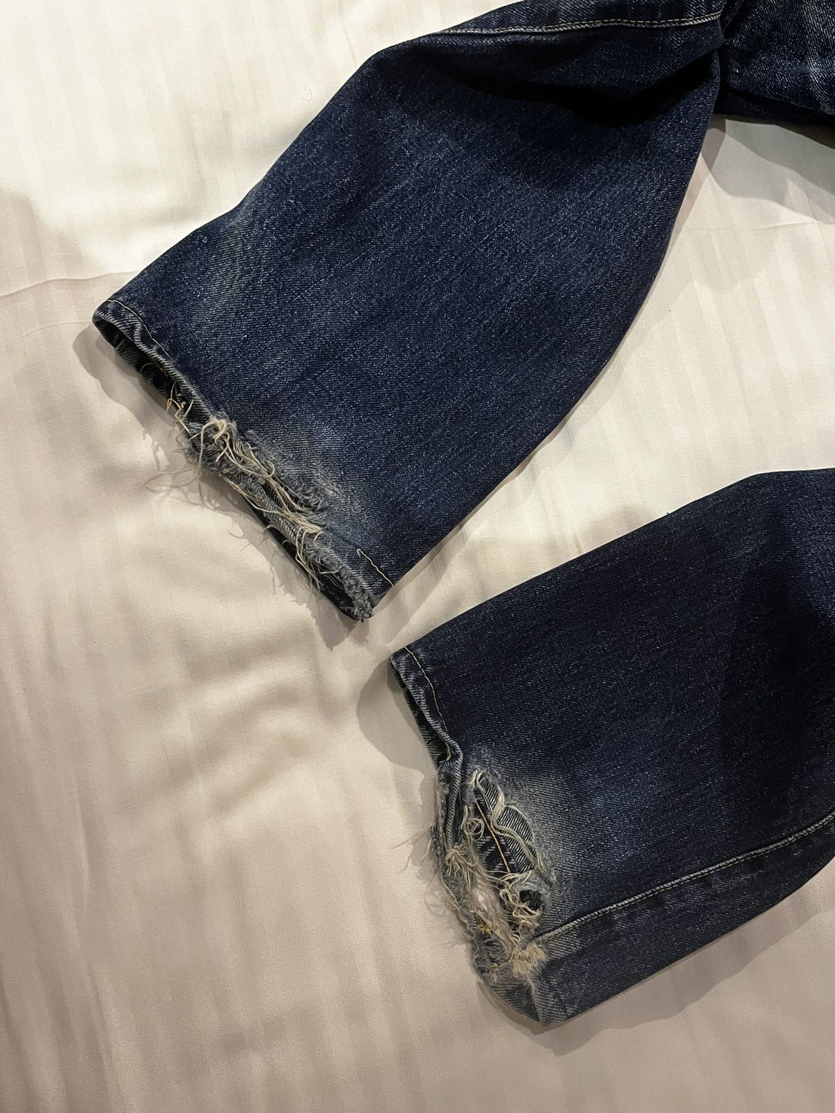 Denime Vintage Denime Orizzonti Selvedge Distressed Flare Jeans Size US 34 / EU 50 - 5 Thumbnail