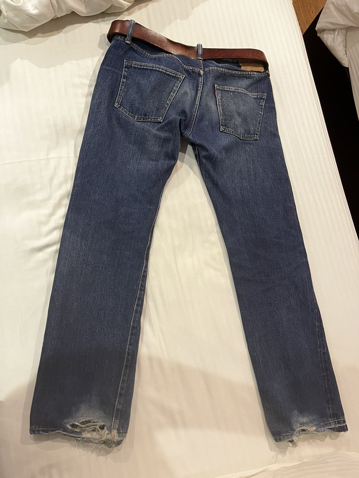 Denime Vintage Denime Orizzonti Selvedge Distressed Flare Jeans Size US 34 / EU 50 - 2 Thumbnail