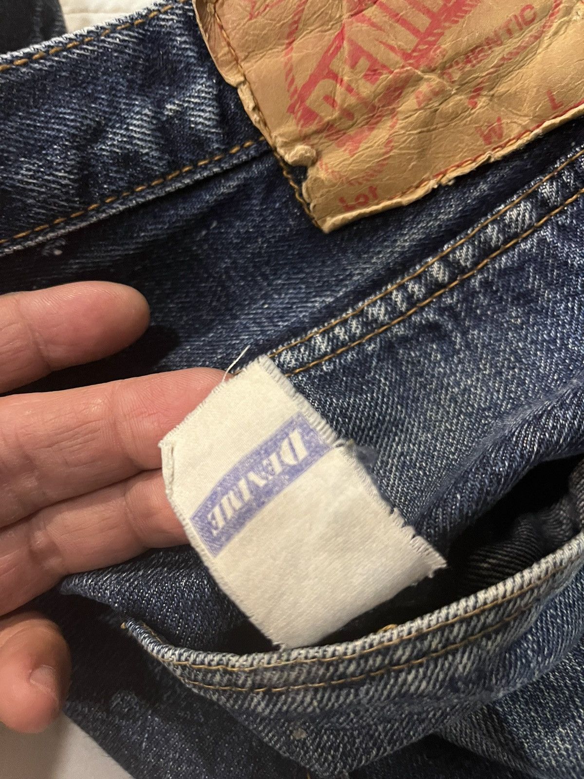 Denime Vintage Denime Orizzonti Selvedge Distressed Flare Jeans Size US 34 / EU 50 - 7 Thumbnail