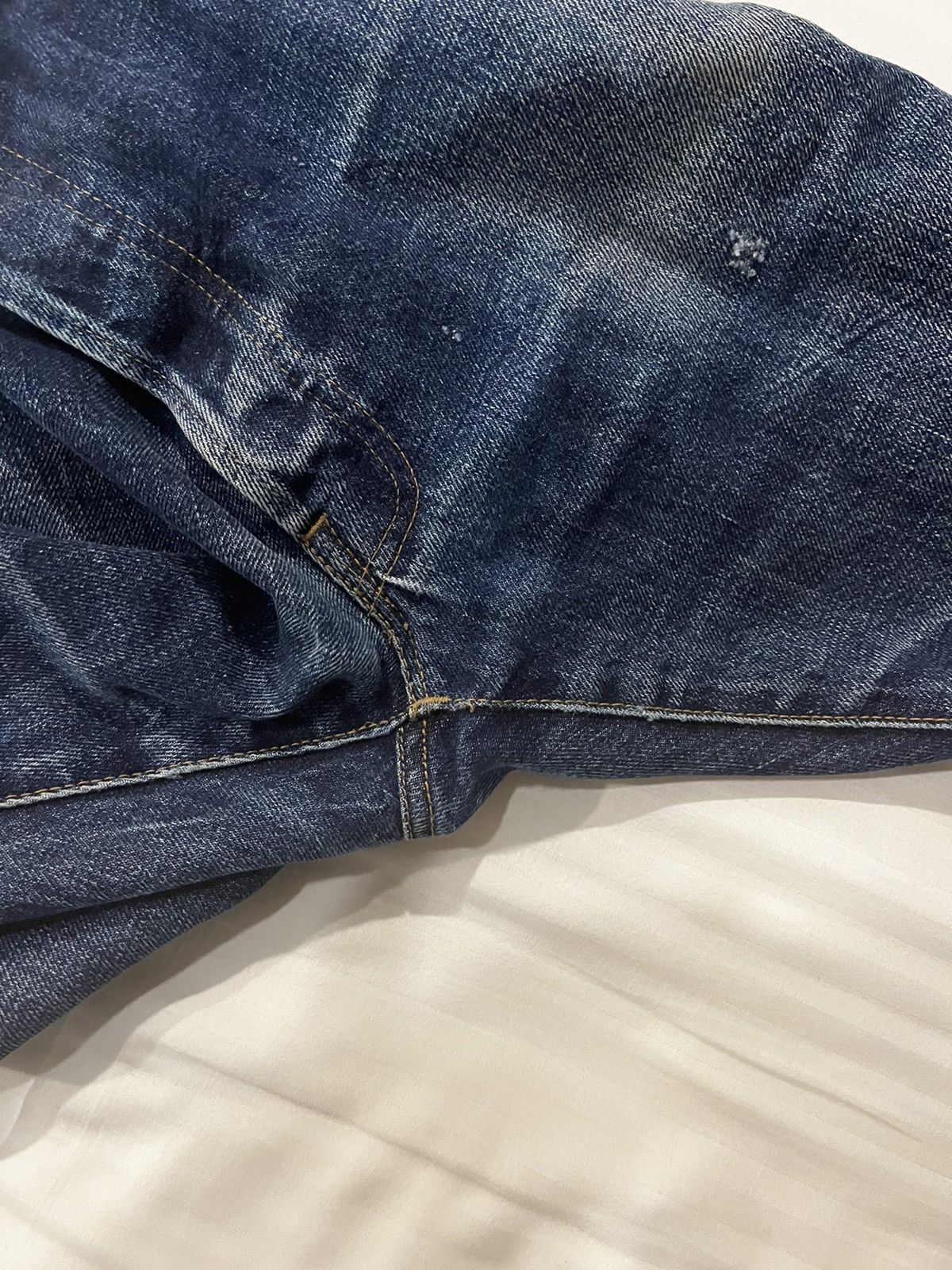 Denime Vintage Denime Orizzonti Selvedge Distressed Flare Jeans Size US 34 / EU 50 - 8 Thumbnail