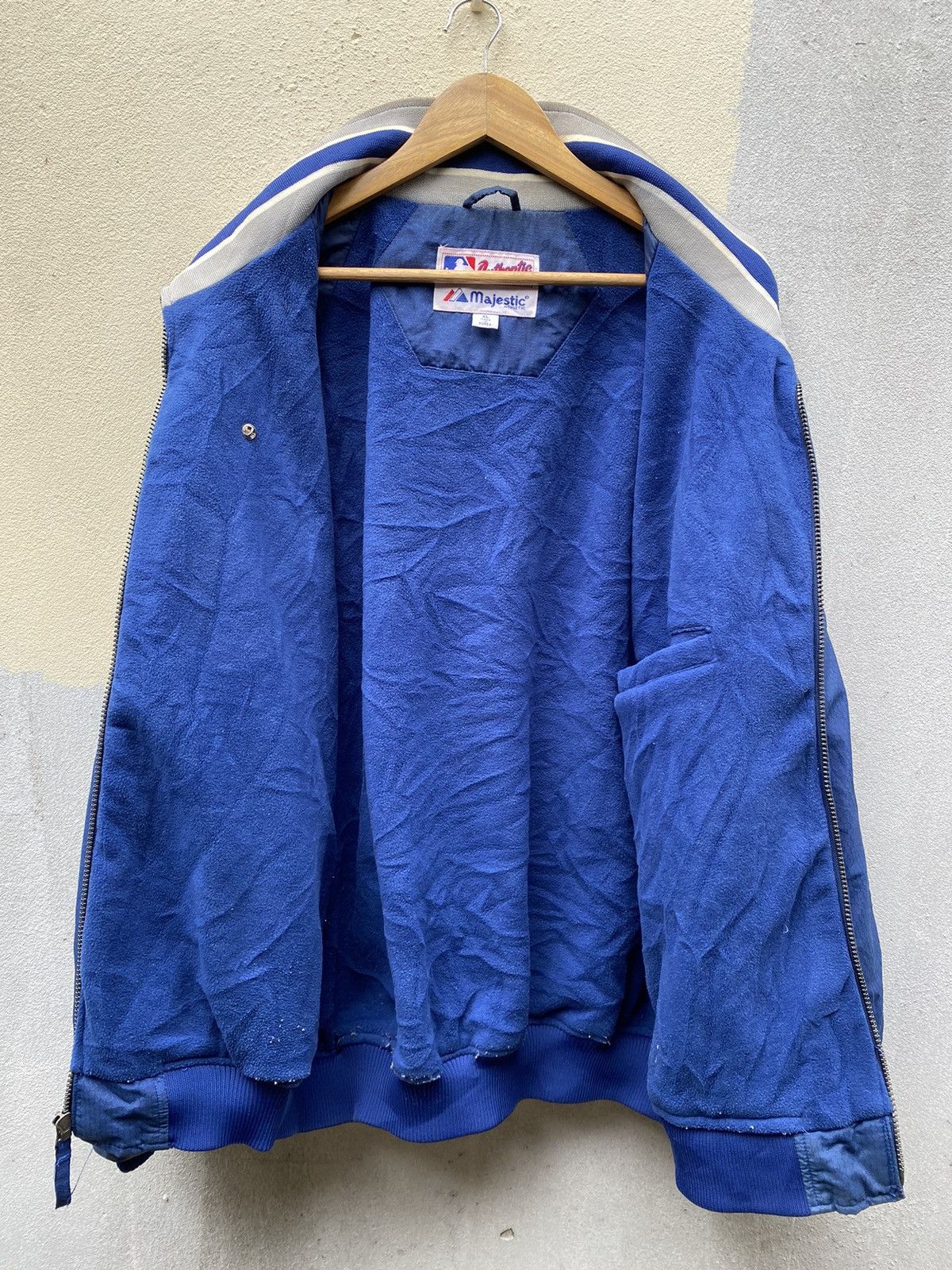 Majestic MLB Dodgers Baseball Zip up Nylon Bomber Blue Faded Jackets Size US XL / EU 56 / 4 - 4 Thumbnail