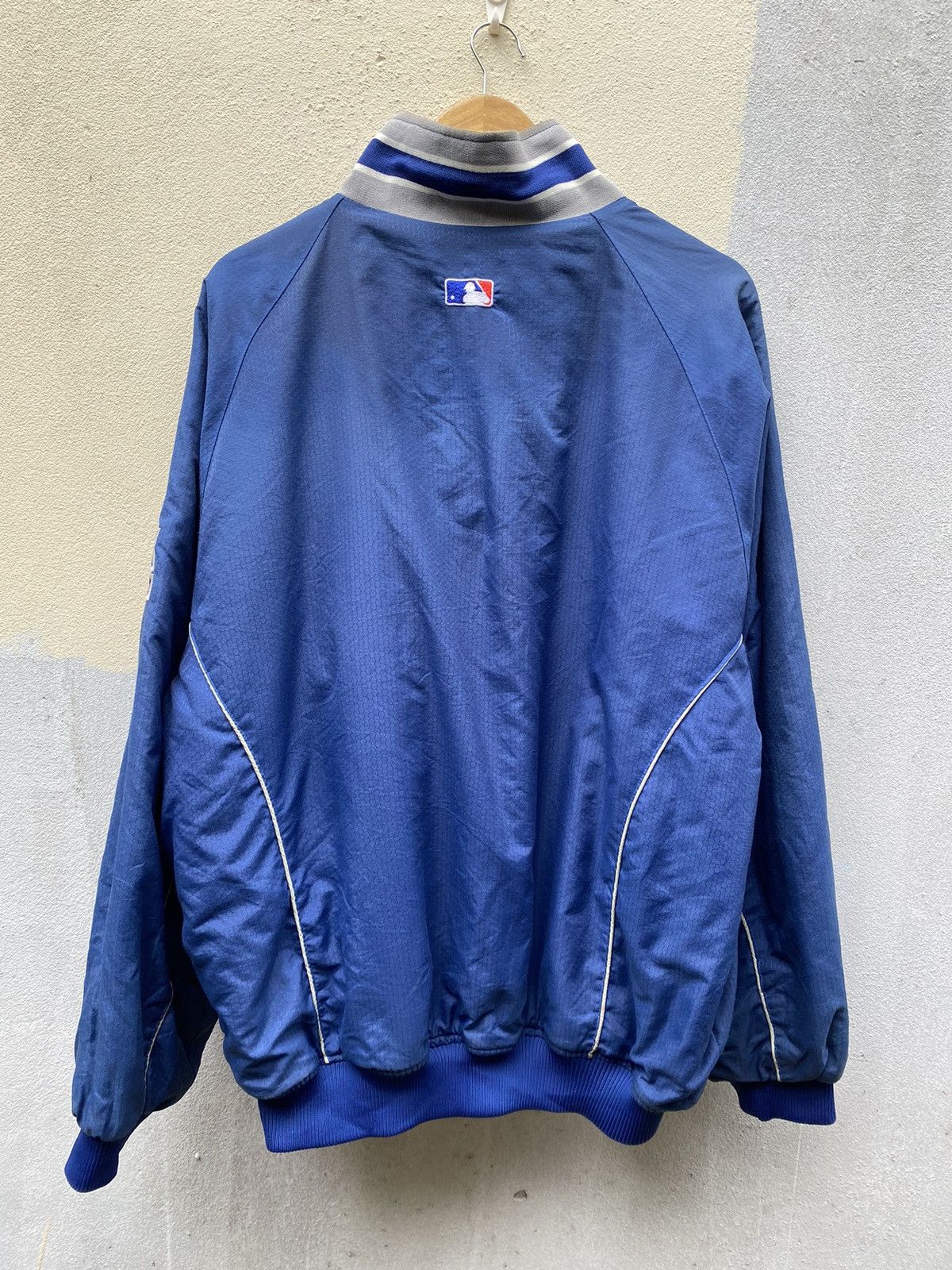 Majestic MLB Dodgers Baseball Zip up Nylon Bomber Blue Faded Jackets Size US XL / EU 56 / 4 - 2 Thumbnail