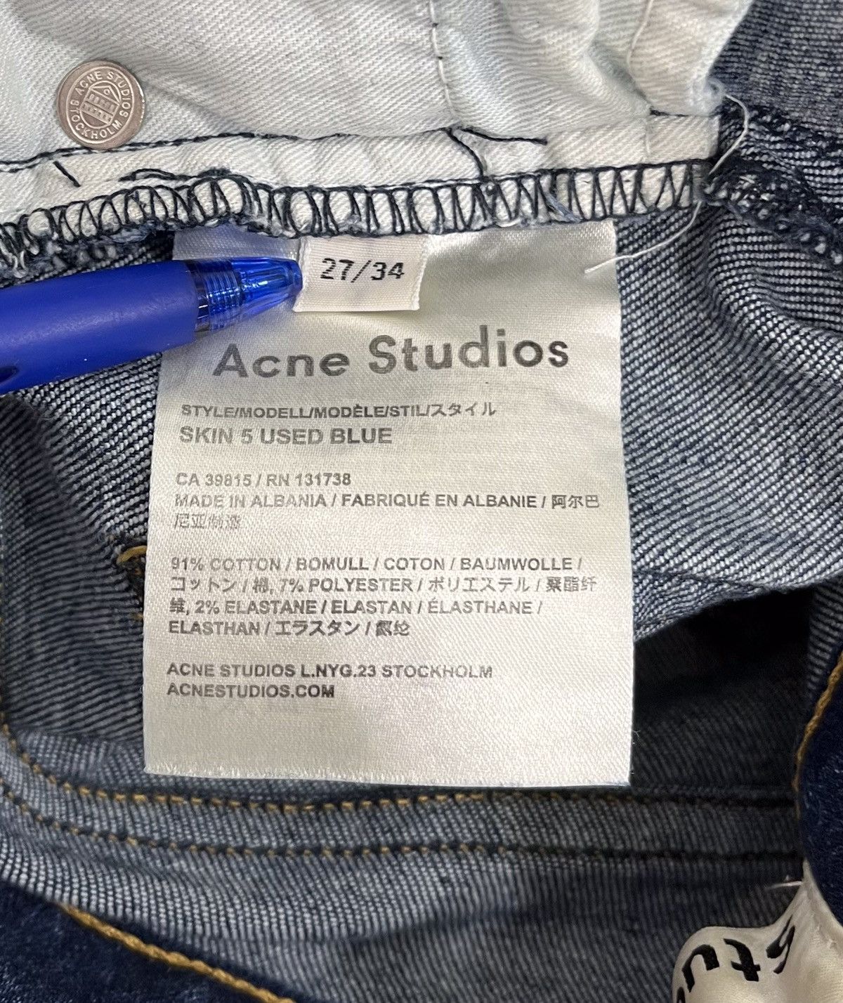 Acne Studios Acne Studios Jeans Skin 5 Used Blue Size 27" / US 4 / IT 40 - 6 Thumbnail