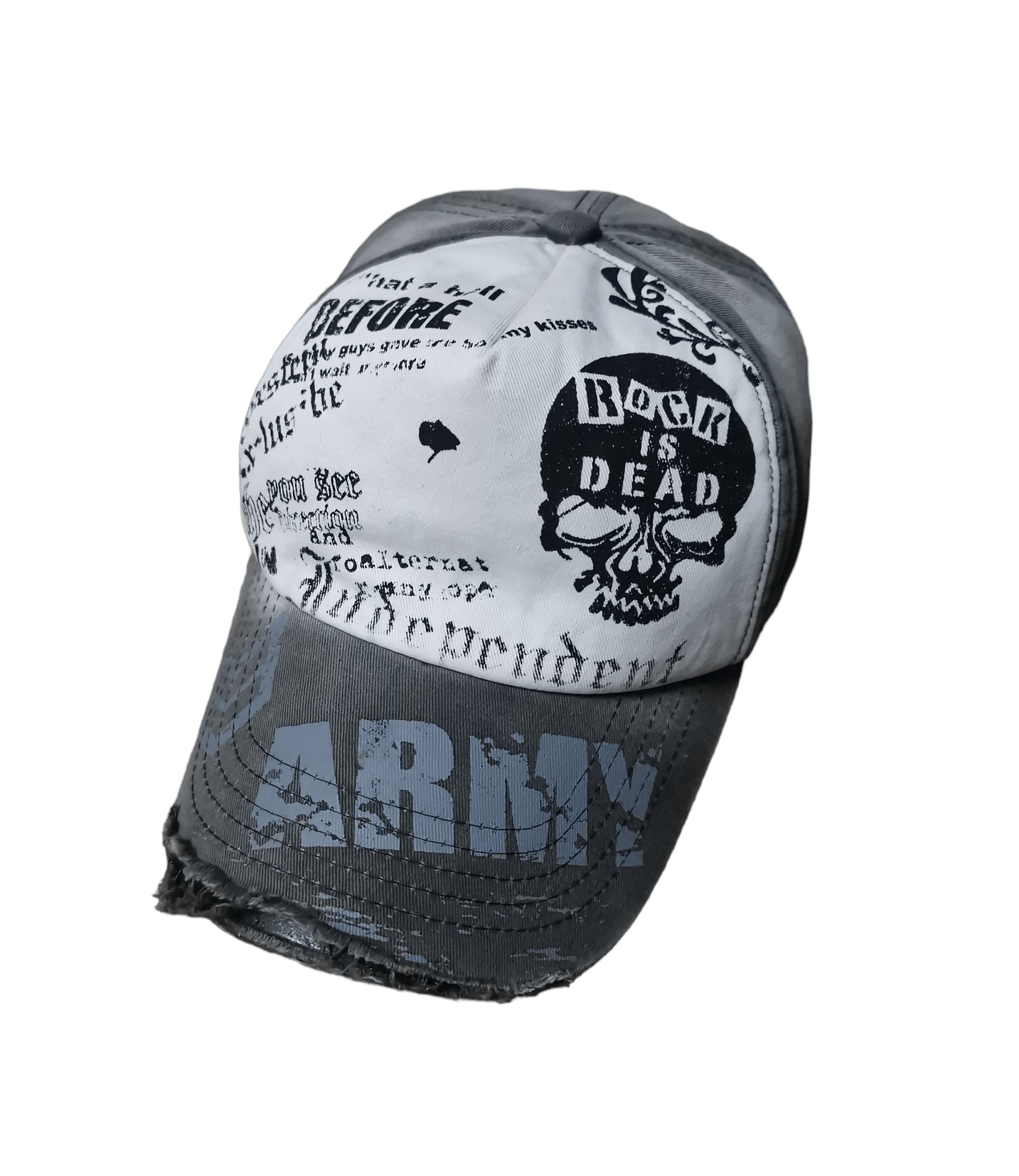 Vintage Vintage '' ROCK IS DEAD '' Distressed Hat Size ONE SIZE - 1 Thumbnail