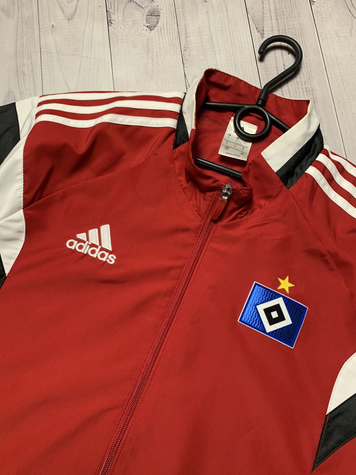 Vintage Vintage Soccer track jacket Hamburg adidas size L Size US L / EU 52-54 / 3 - 3 Thumbnail