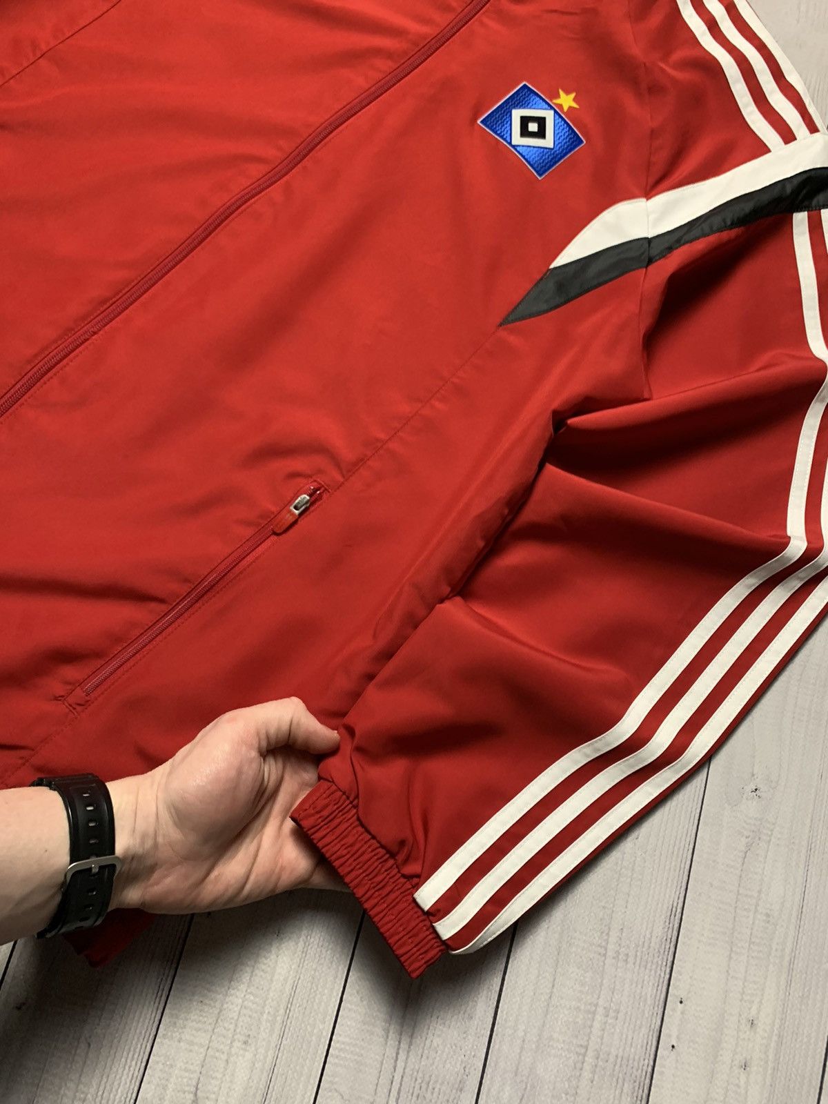 Vintage Vintage Soccer track jacket Hamburg adidas size L Size US L / EU 52-54 / 3 - 5 Thumbnail