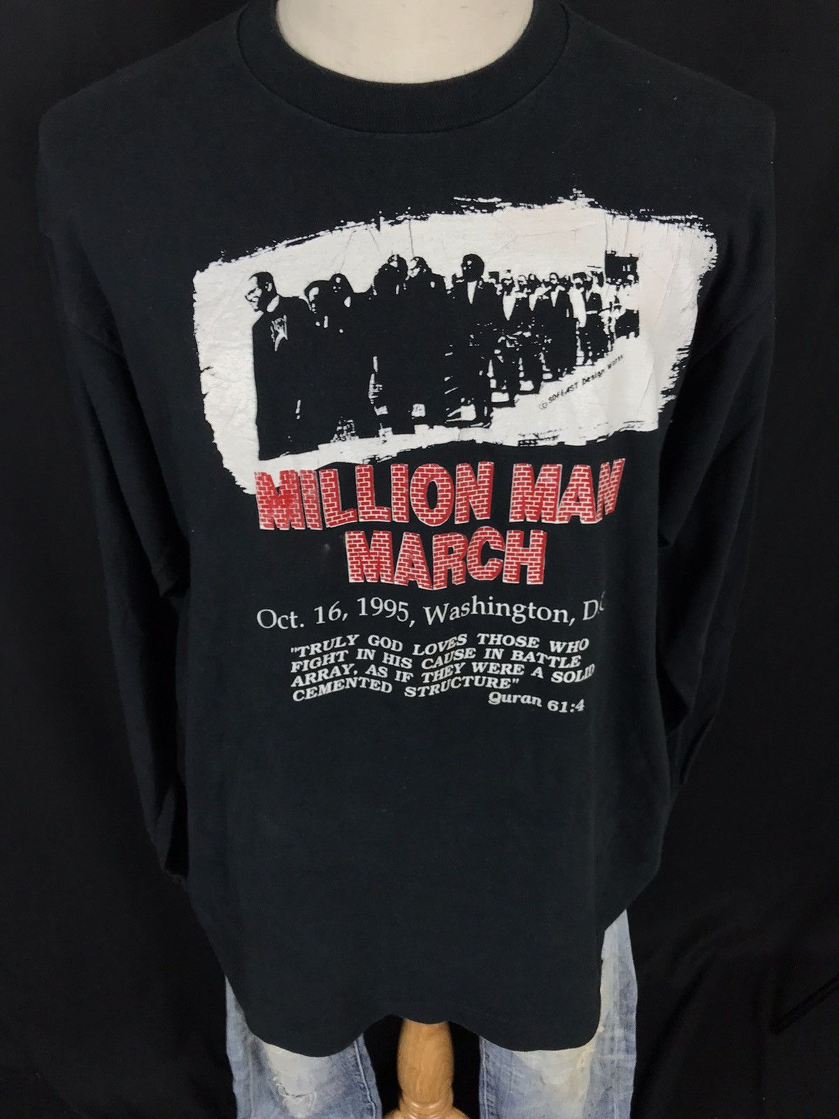 Vintage Vintage iconic 90's Malcom X Million Man March Tshirt Size US XL / EU 56 / 4 - 5 Thumbnail