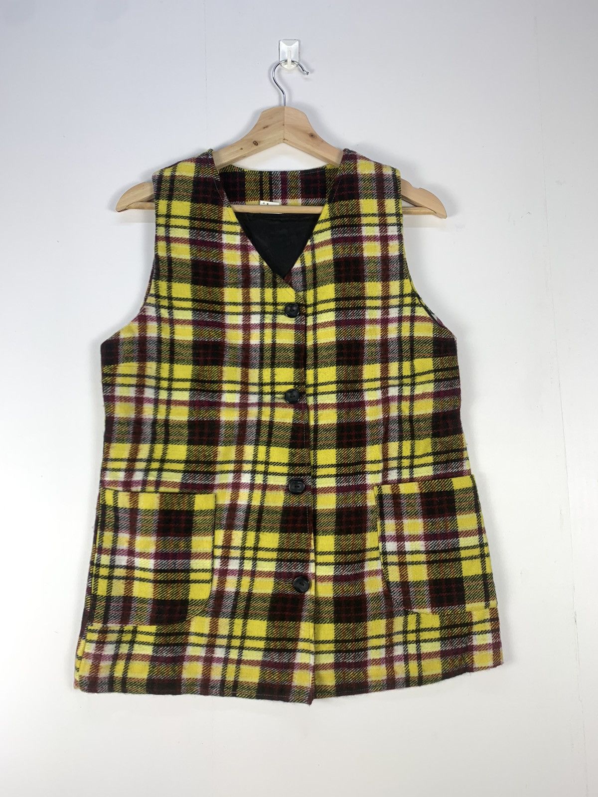 image of Vintage Vest Checkered Unbranded, Men's (Size Small)