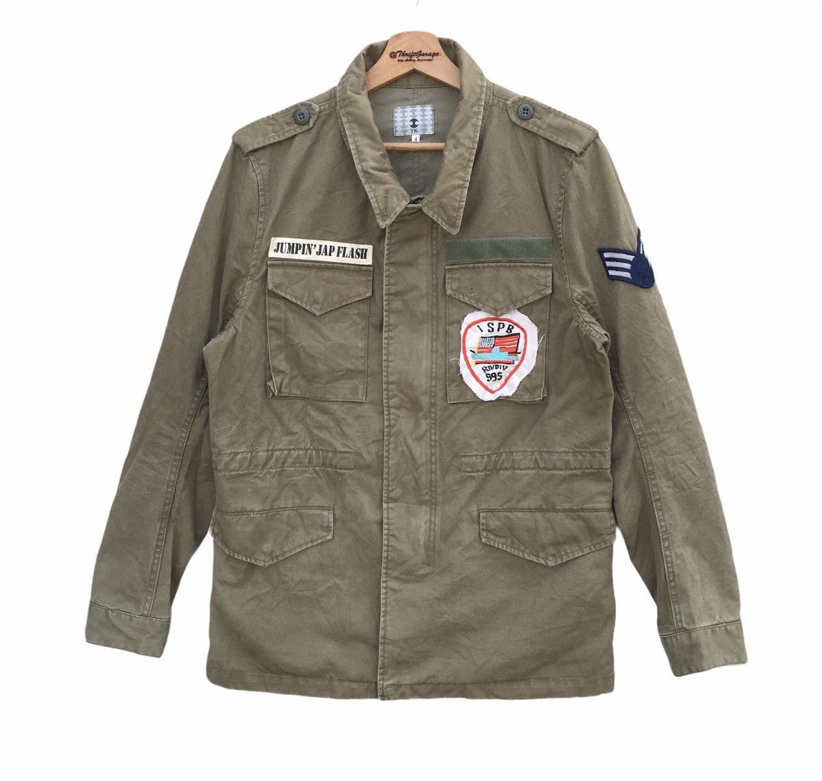 Vtg Takeo Kikuchi Military Squad Division Patchwork Jacket