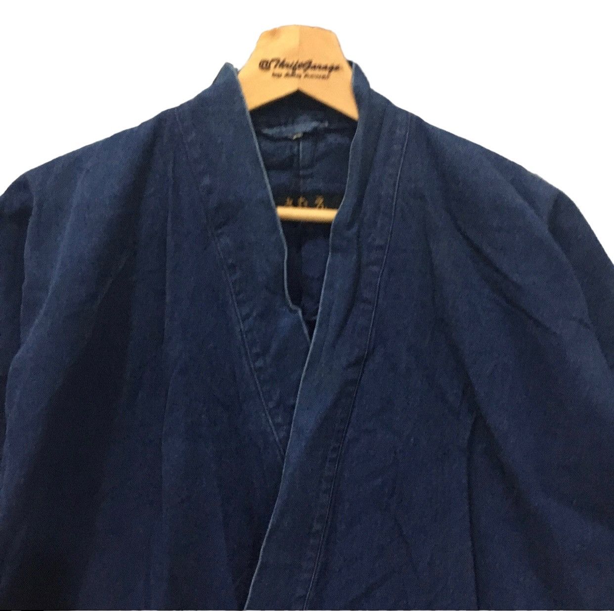 Japanese Brand Vintage Haori Hanten Indigo Kimono 2 Pocket Size US M / EU 48-50 / 2 - 2 Thumbnail