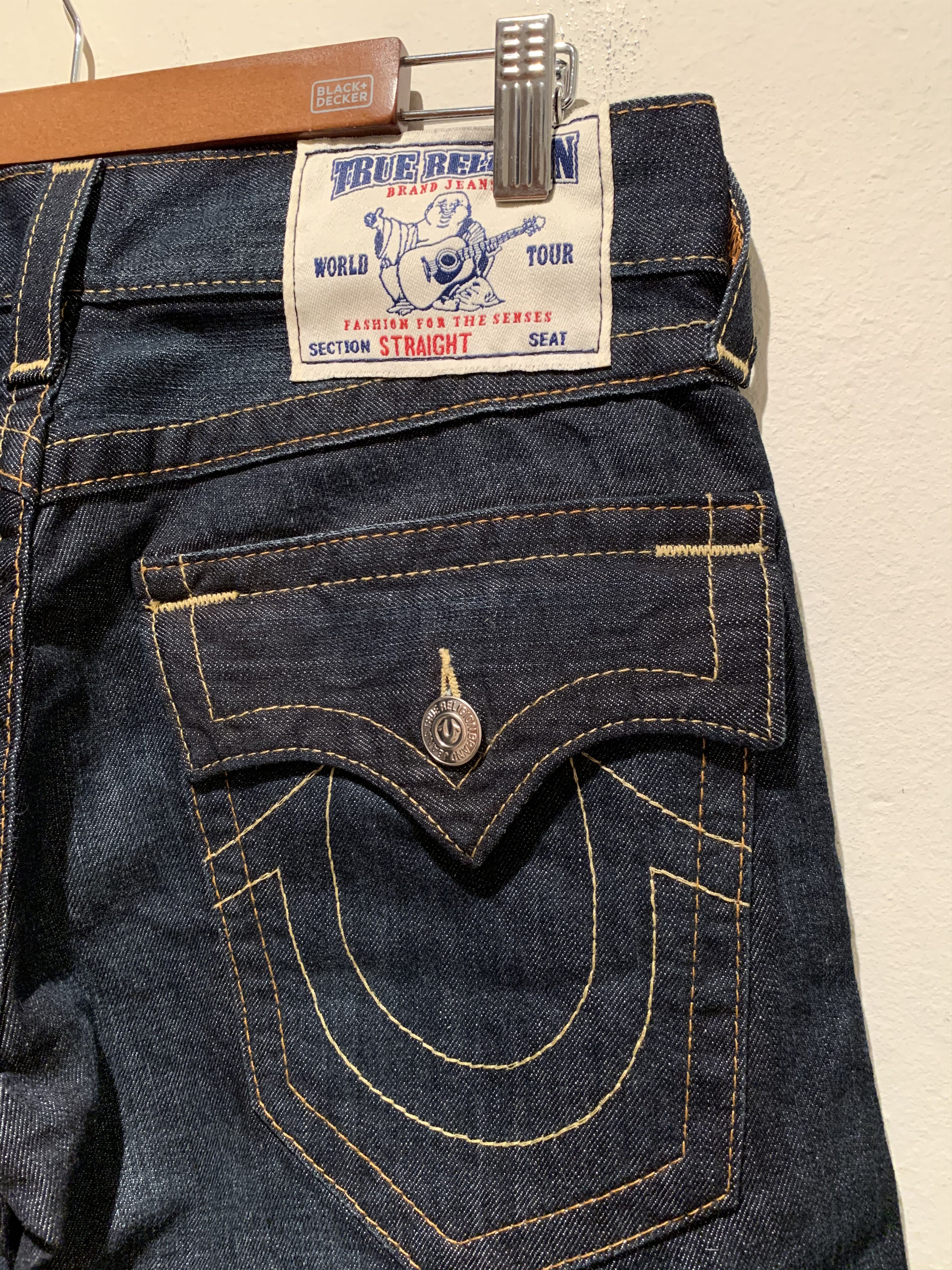 Designer × True Religion × Vintage *RARE* Vintage True Religion Horseshoe Pocket Denim Jeans Size US 32 / EU 48 - 5 Thumbnail