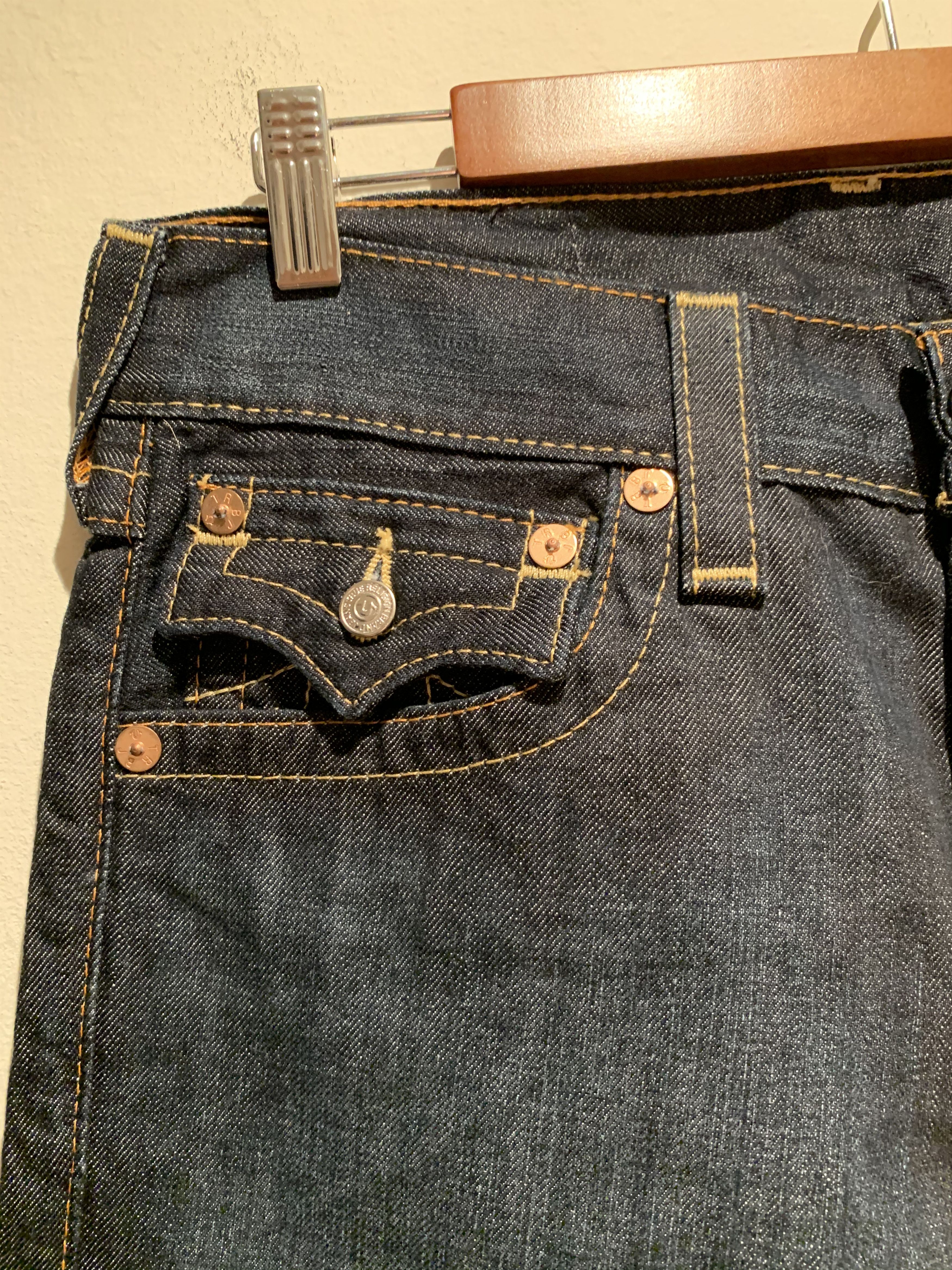 Designer × True Religion × Vintage *RARE* Vintage True Religion Horseshoe Pocket Denim Jeans Size US 32 / EU 48 - 7 Thumbnail