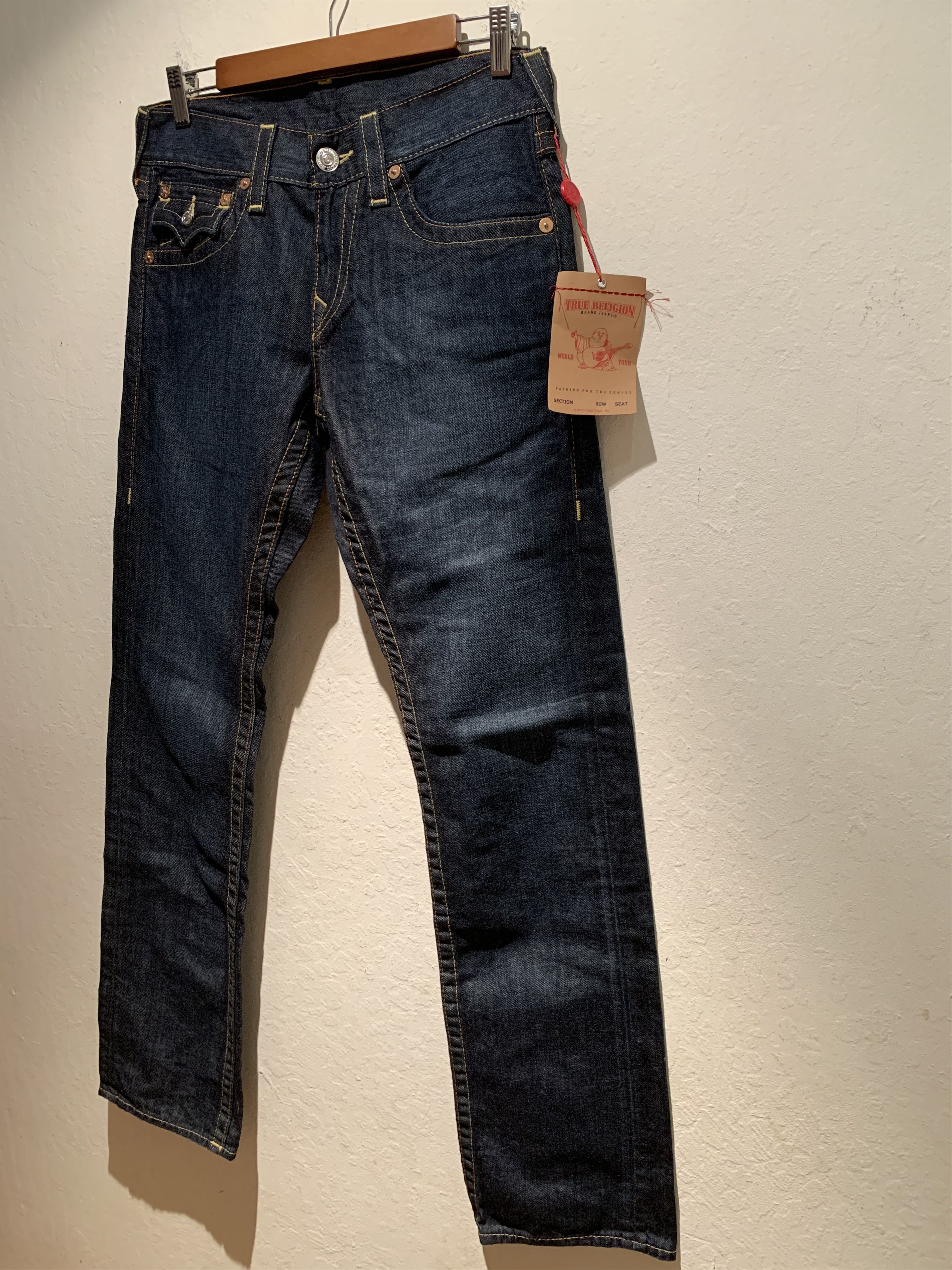 image of Vintage True Religion Horseshoe Pocket Denim Jeans in Dark Indigo Denim, Men's (Size 32)