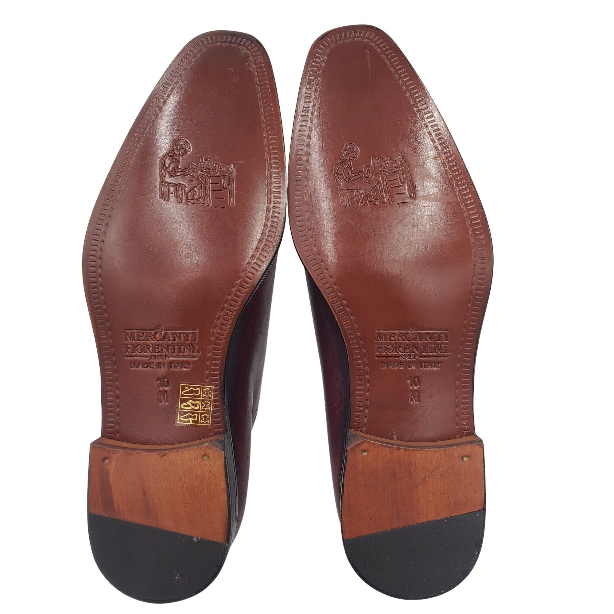 NEW Mercanti Fiorentini Italy 10 shops Burgundy Leather Wholecut Oxfords Dress Shoes