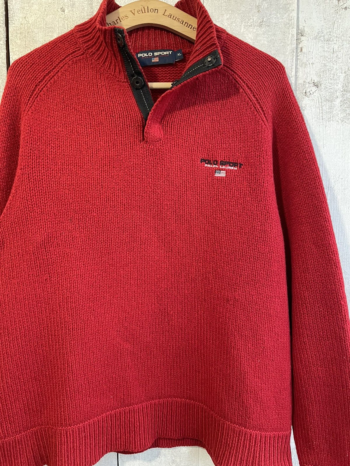 Polo Ralph Lauren × Vintage Rare Vintage POLO SPORT Ralph Lauren Wool American Sweater Size US L / EU 52-54 / 3 - 1 Thumbnail