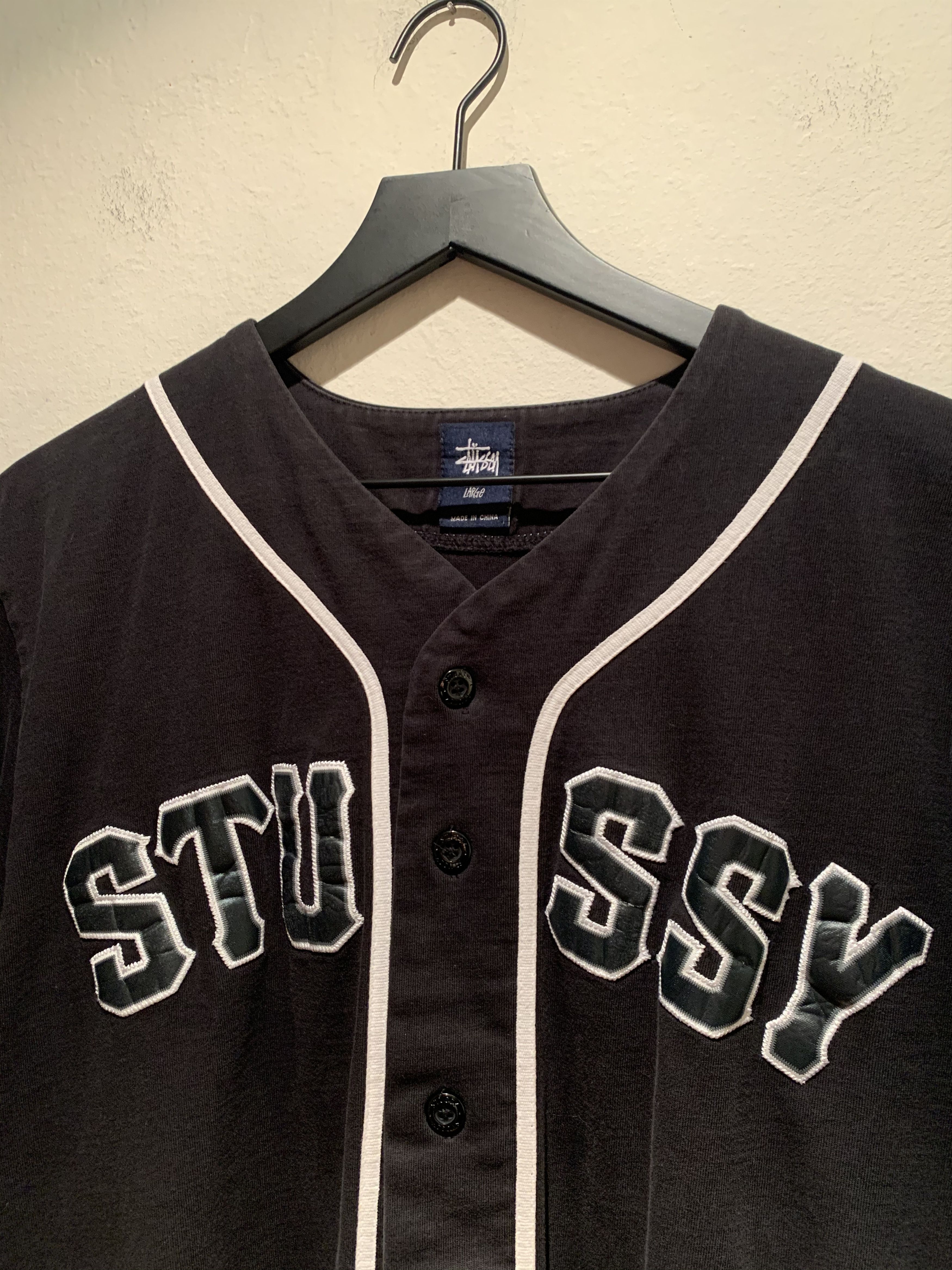 Designer × Stussy × Vintage *RARE* Stussy Embroidered Baseball Jersey - Large Size US L / EU 52-54 / 3 - 2 Thumbnail