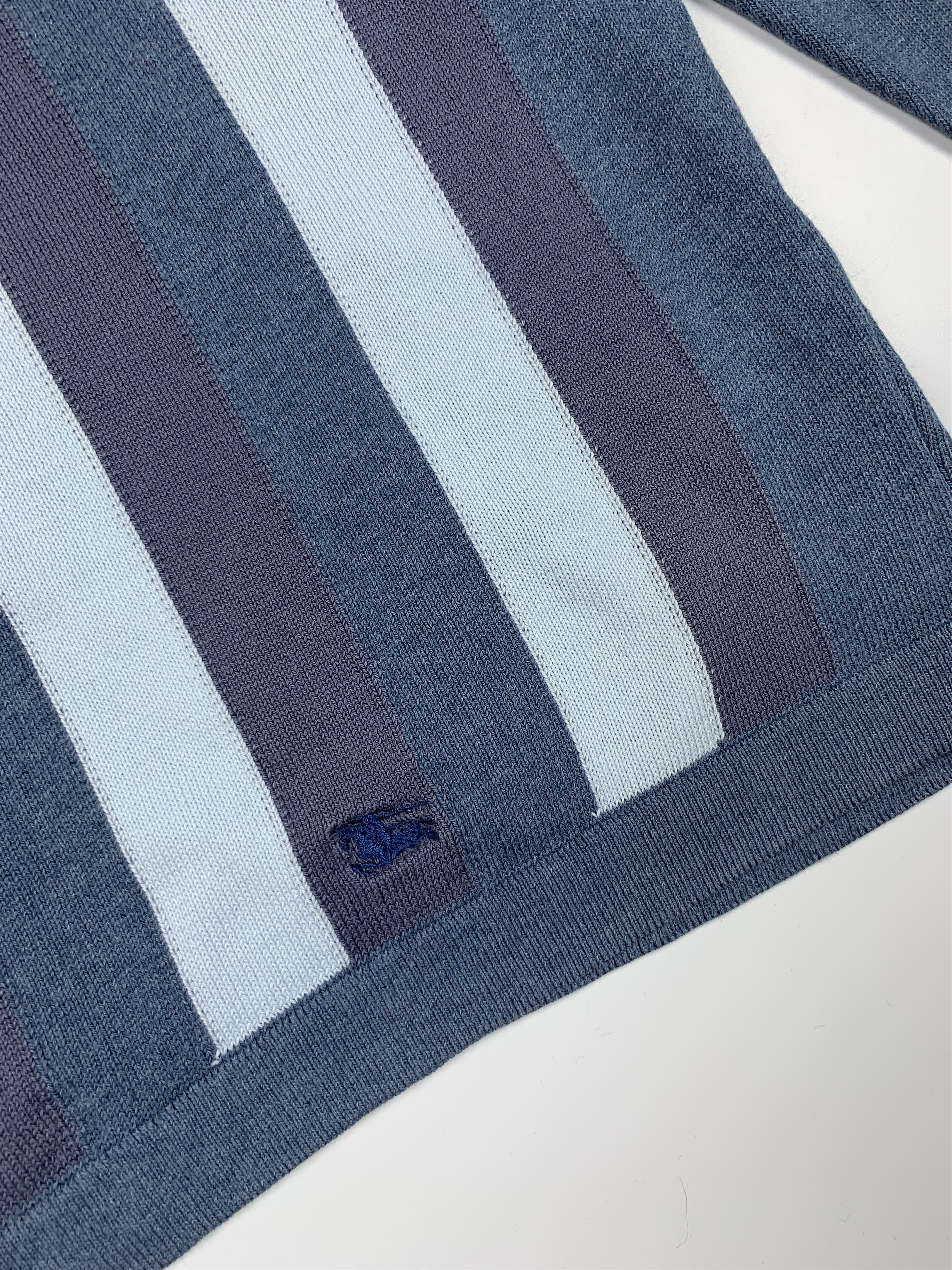 Burberry Vintage Burberry London Men's Lightweight Striped Sweater Size US XL / EU 56 / 4 - 4 Thumbnail