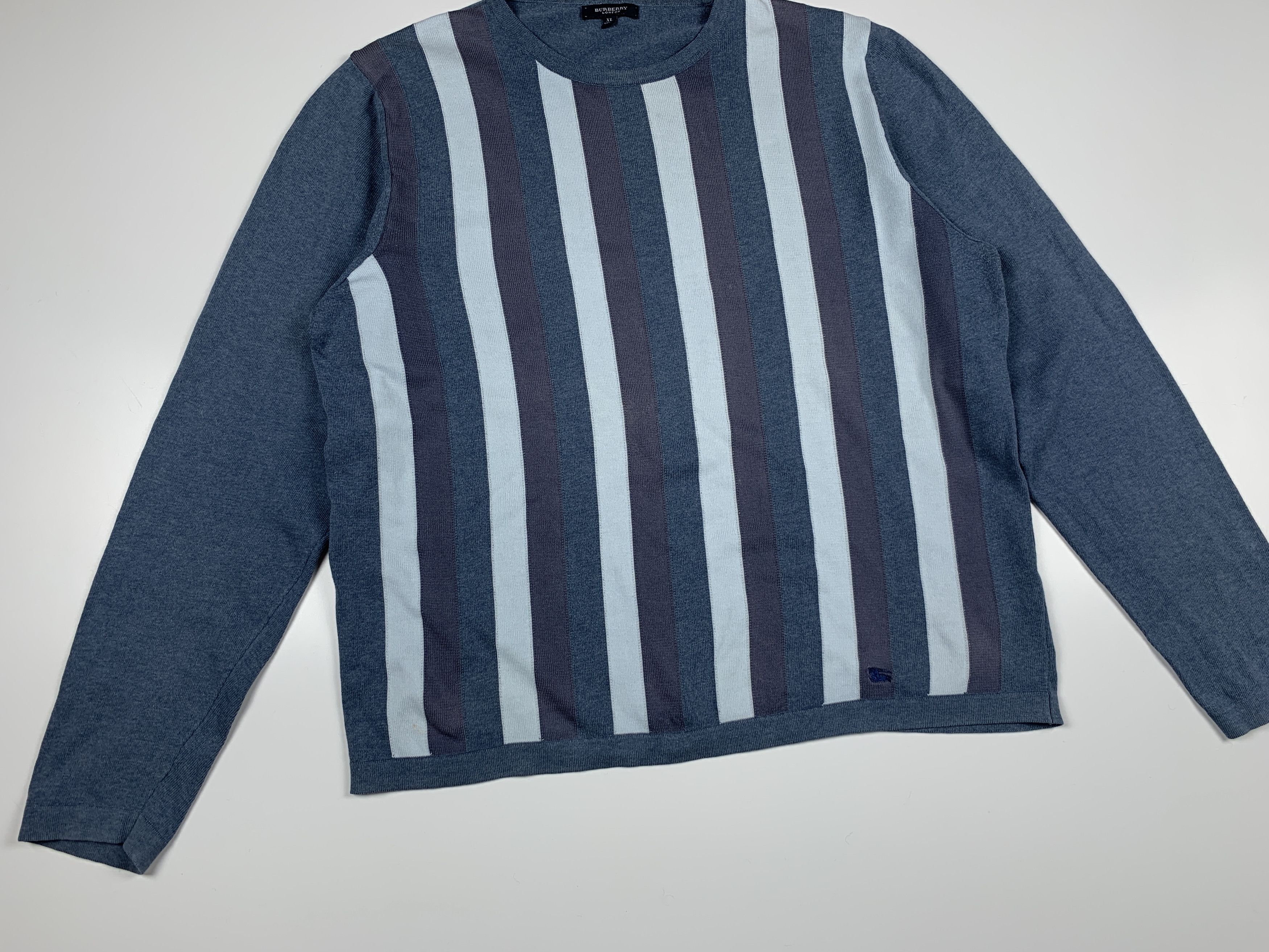 Burberry Vintage Burberry London Men's Lightweight Striped Sweater Size US XL / EU 56 / 4 - 3 Thumbnail