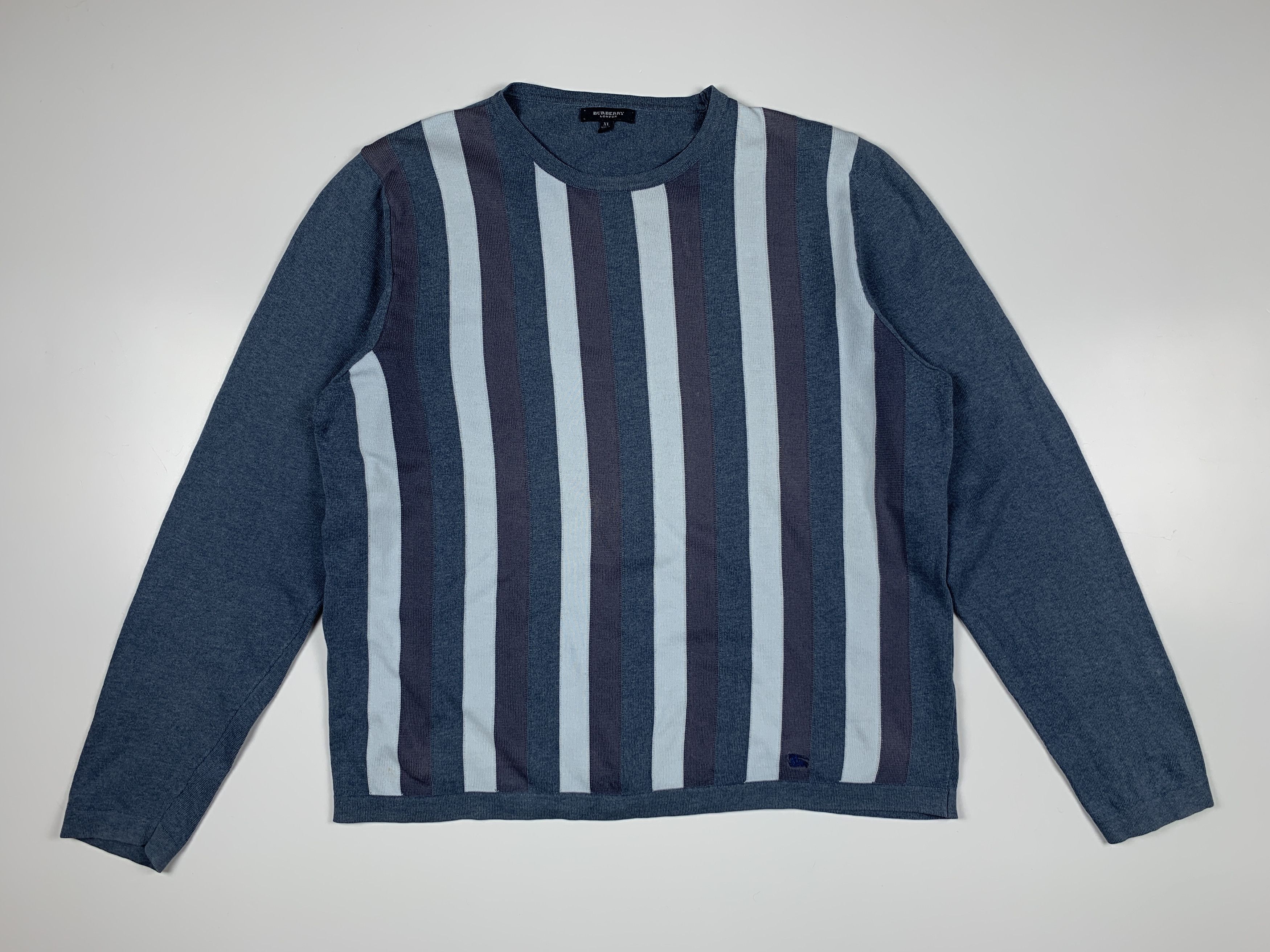 Burberry Vintage Burberry London Men's Lightweight Striped Sweater Size US XL / EU 56 / 4 - 1 Thumbnail
