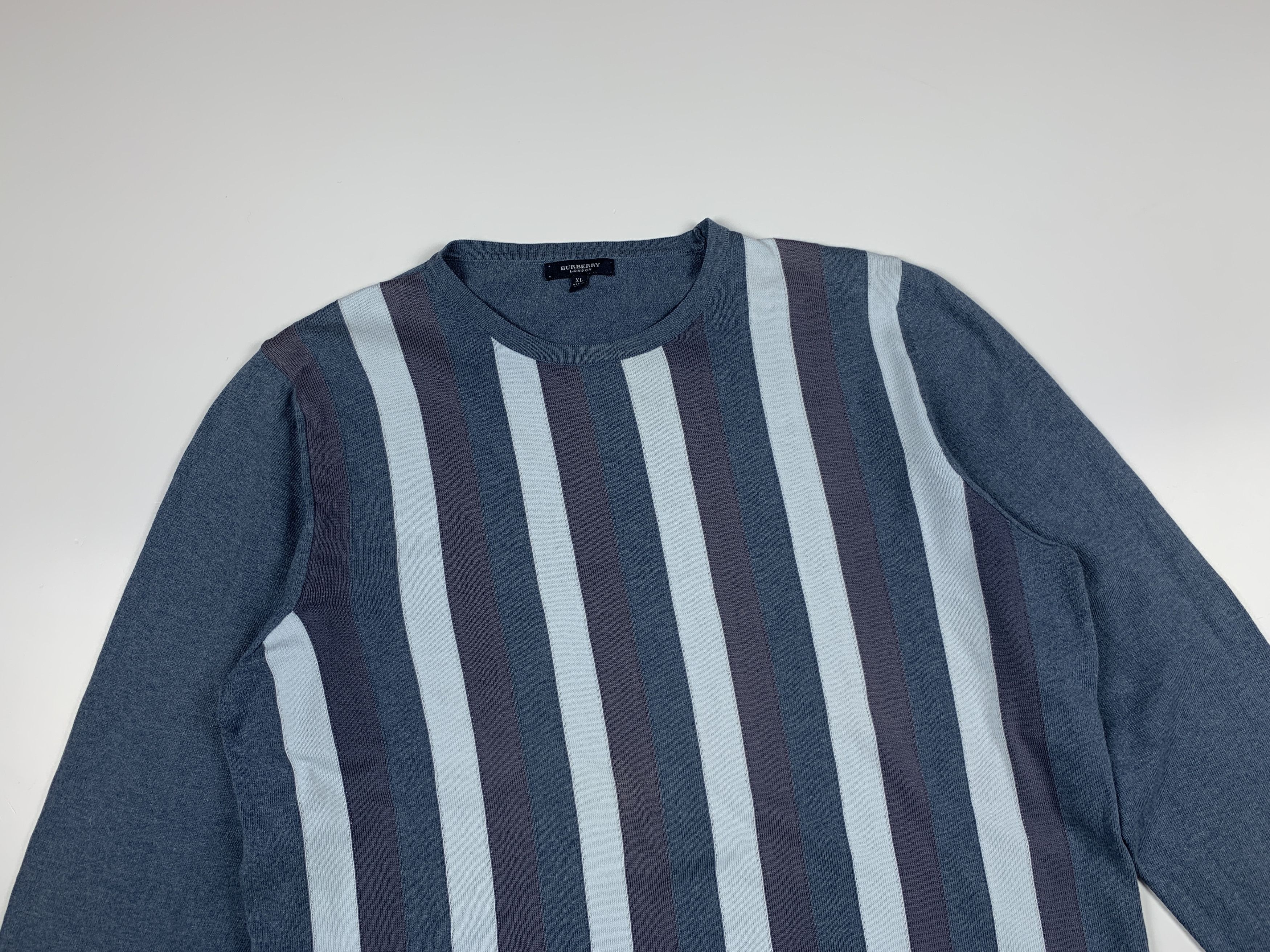 Burberry Vintage Burberry London Men's Lightweight Striped Sweater Size US XL / EU 56 / 4 - 2 Thumbnail